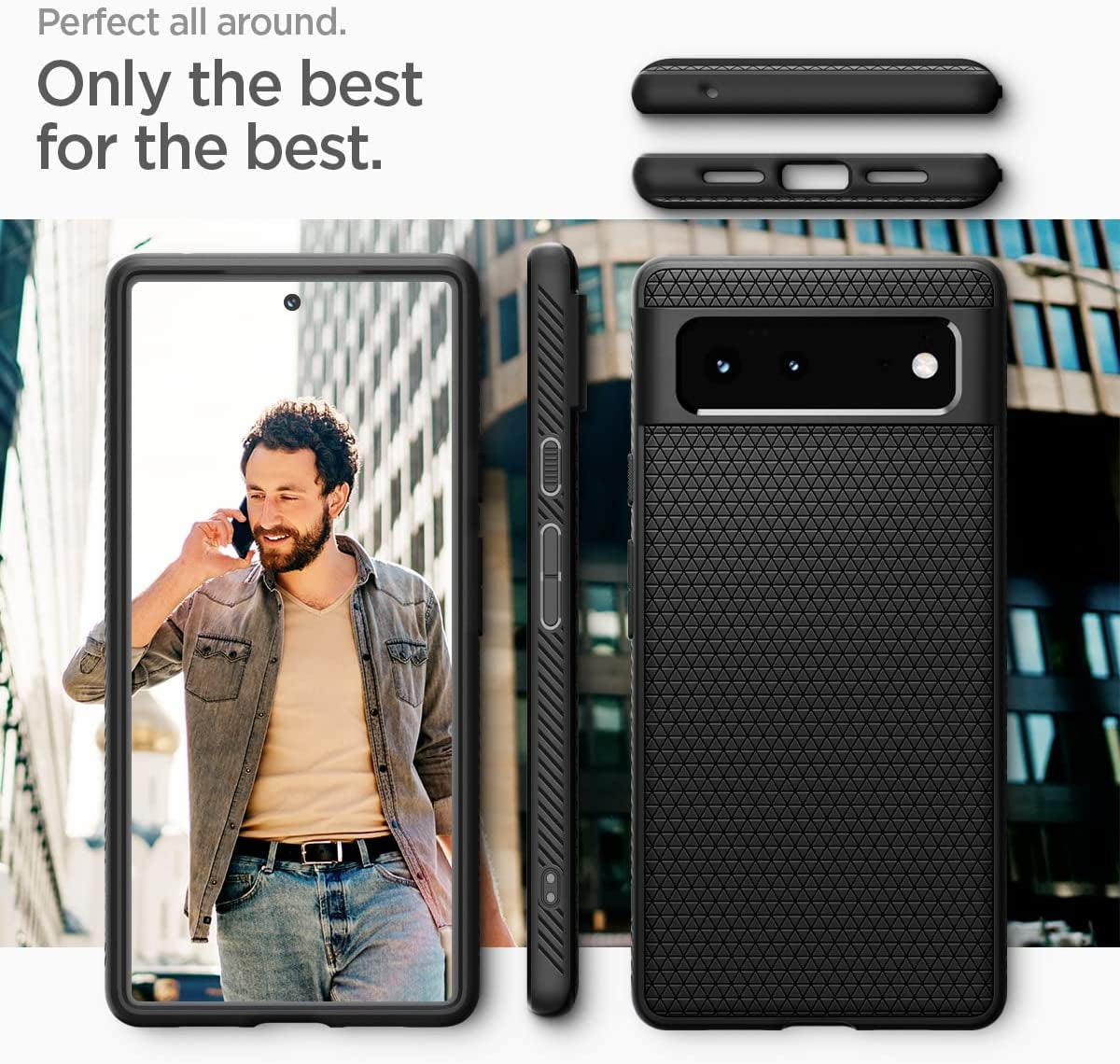 Spigen Liquid Air Armor Designed for Google Pixel 6 Case (2021) - Matte Black Spigen