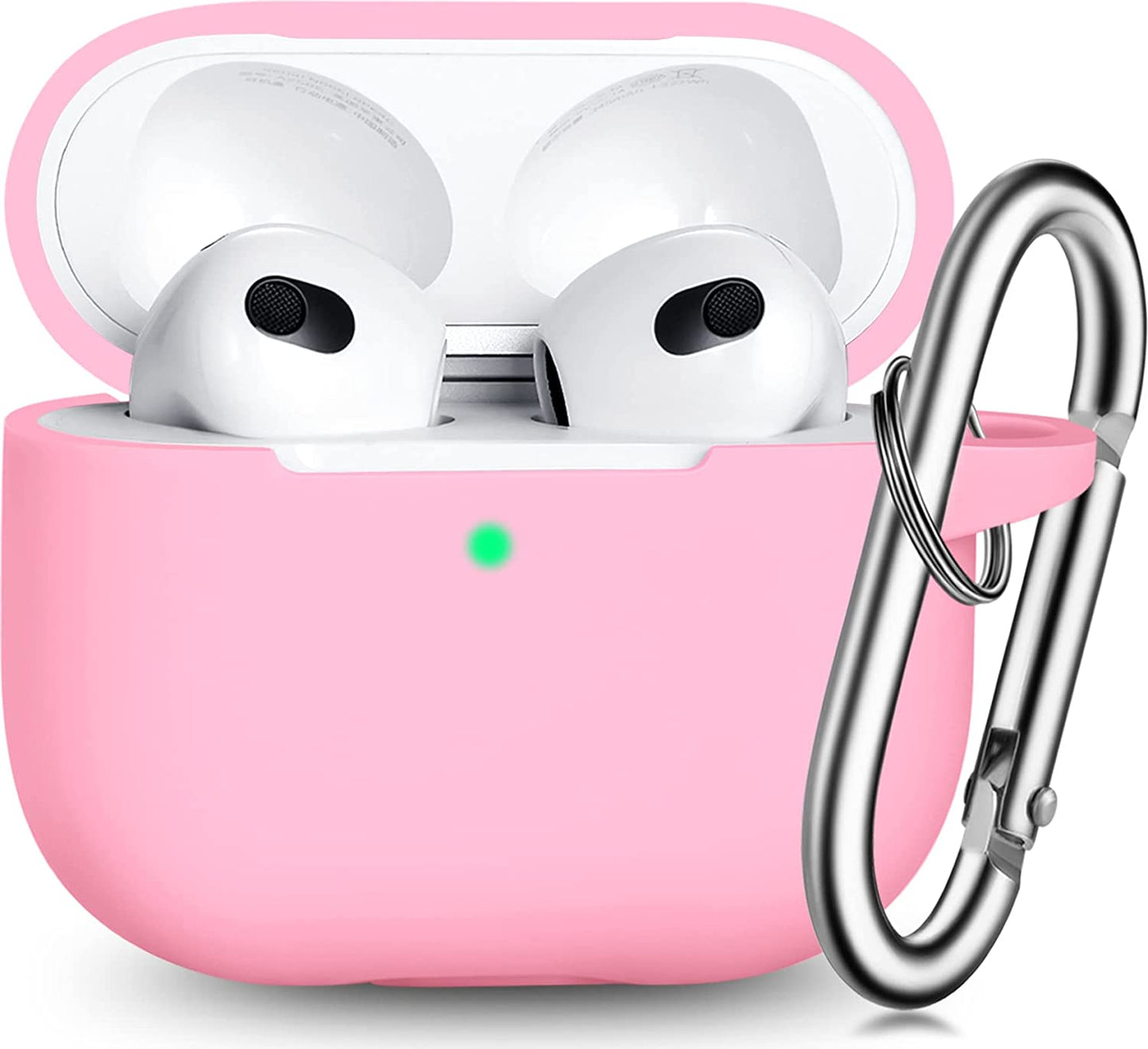 R-Fun Airpods 3 Case Cover, Silicone Protective Accessories Skin with Keychain Compatible with Apple Airpod 3Rd Generation a Black R-fun