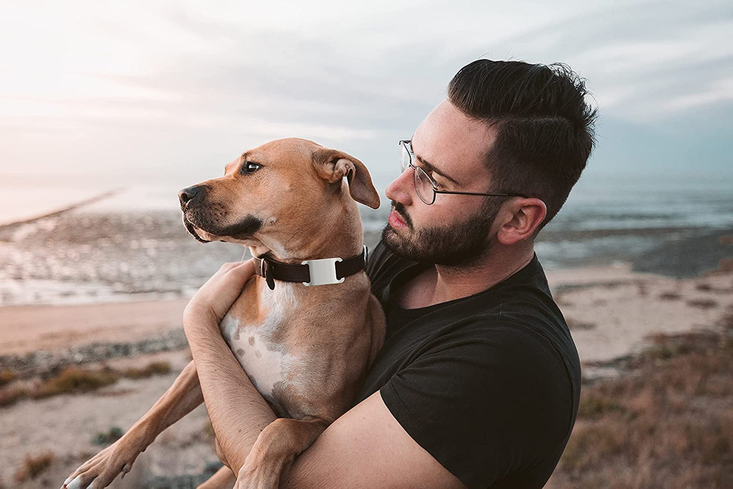 IPX7 Waterproof Airtag Holder, Damonlight 2 Packs Airtag Dog Collar Holder Fit for Dog Cat Collar Pet Loop Air Tag Holder Accessories, anti Scratch Silicone Case Lightweight Soft (Glow in Dark) DamonLight