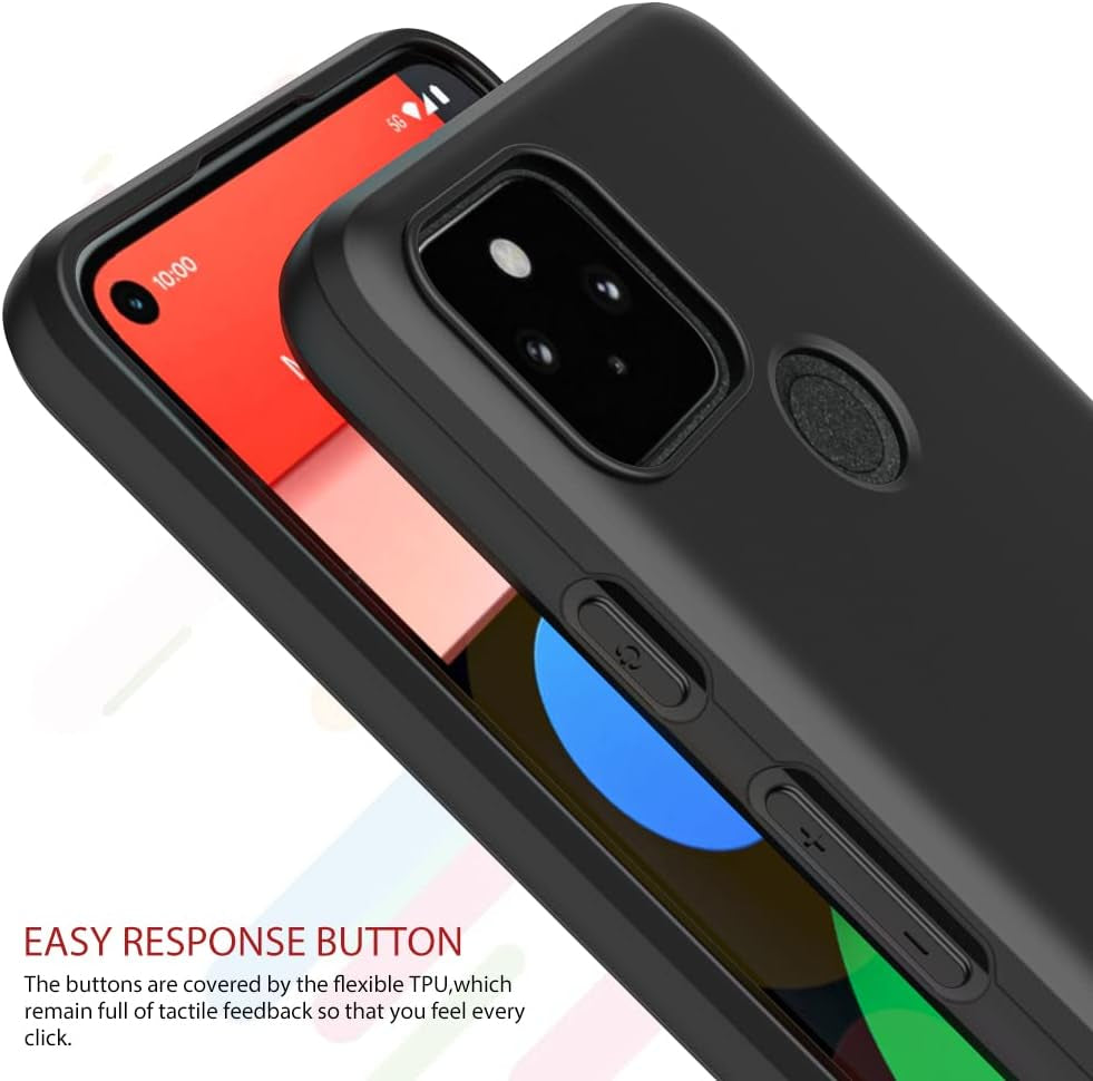 Puxicu Case for Google Pixel 4A 5G, Slim Design Matte Soft TPU Protective Cover - Black Puxicu
