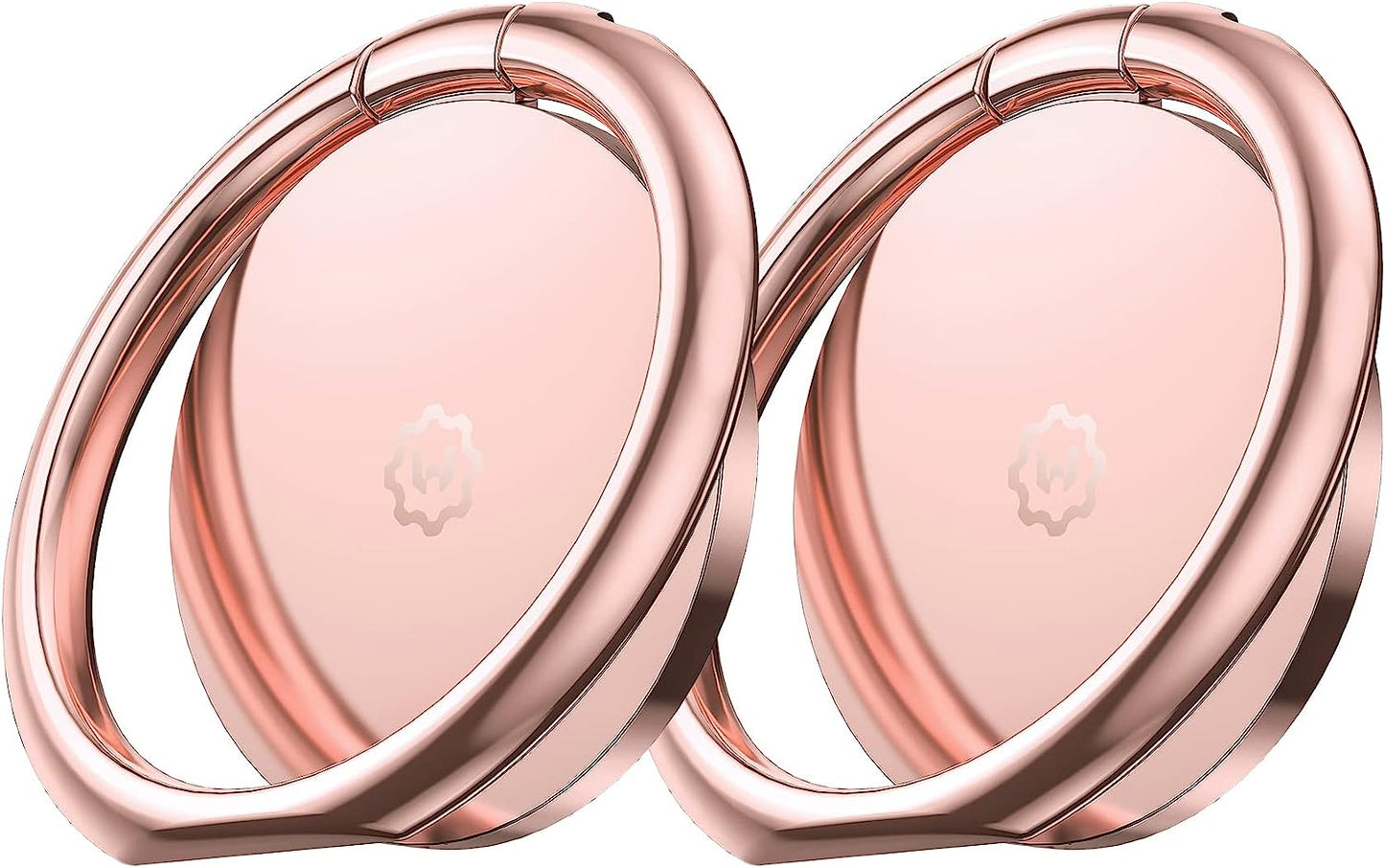 Wixgear (2 Pack) Phone Ring Holder, Universal Magnetic Cell Phone Finger Holder with Kickstand Phone Holder for Hand, Phone Ring Grip Works with Magnetic Car Mounts Compatible with All Phones (Black) WixGear Rose Gold