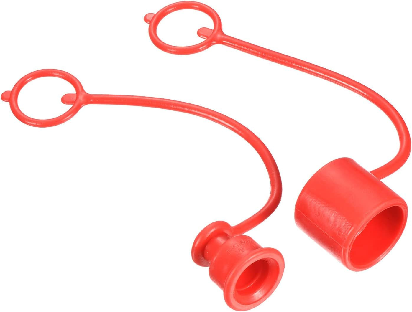 PATIKIL Dust Cap and Plug Kit, 1 Set 11/9X2" ID PVC Connector Protection Sleeve Covers for Flat Face Hydraulic Quick Coupling, Red PATIKIL 1/4 Inch