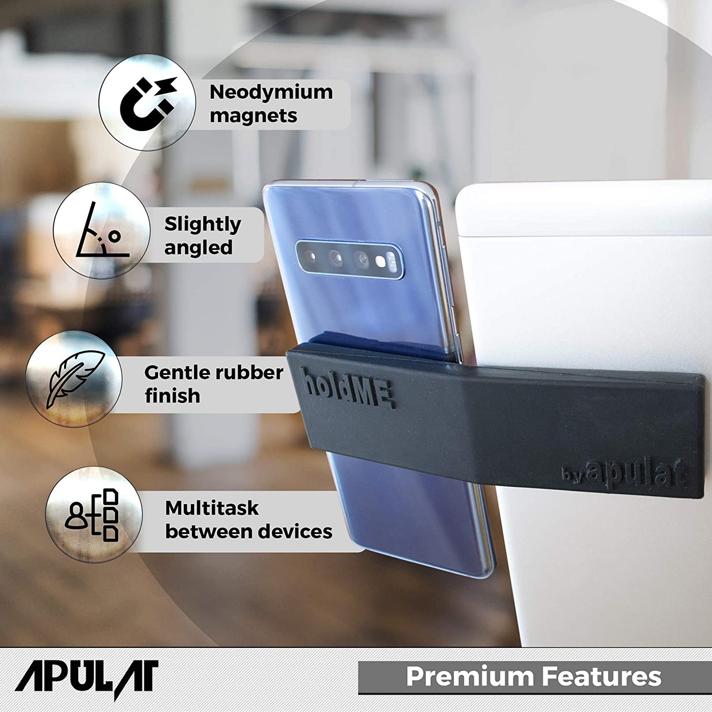 Apulat Strong Neodymium Magnet; Used to Attach a Phone, a Tablet or a Second Screen to Your Laptop or Computer Monitor; Use the Ipad as an Additional Display for Your Macbook; for Office or Portable Apulat