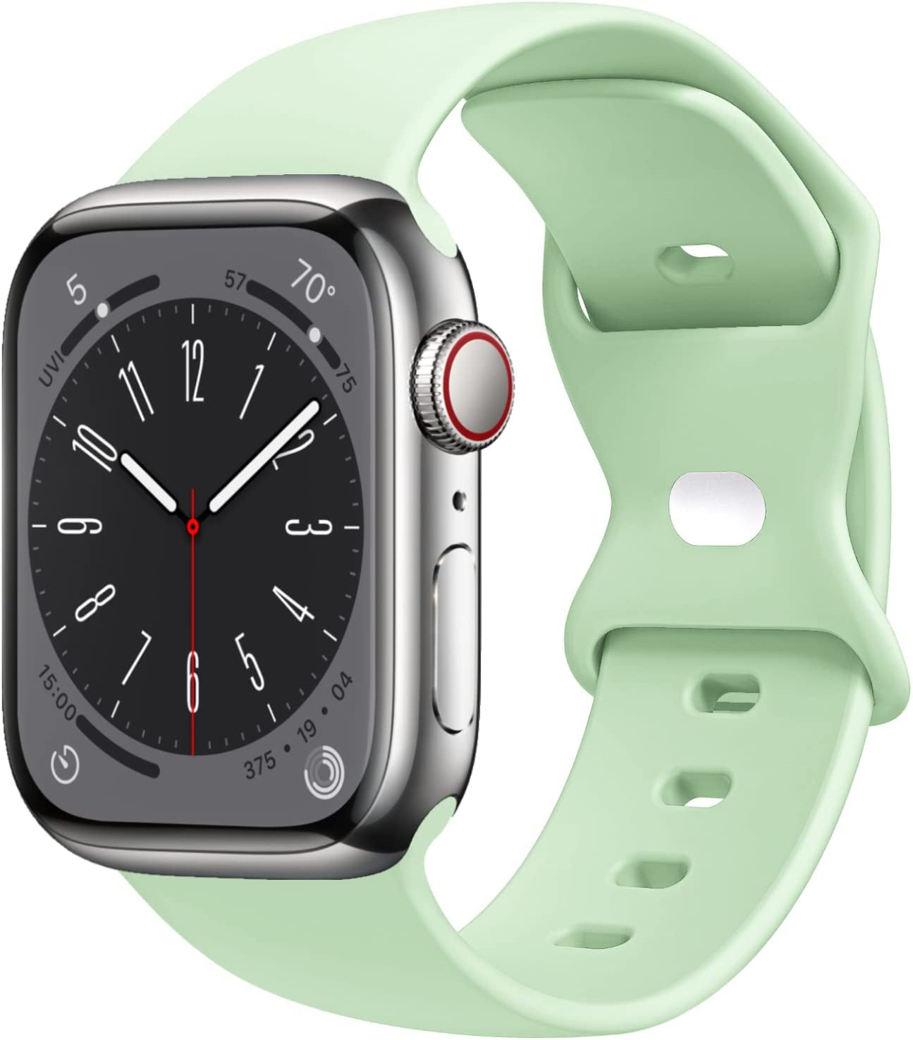 STG Sport Watch Band Compatible with Apple Watch Band 38Mm 40Mm 41Mm 42Mm 44Mm 45Mm 49Mm, Soft Silicone Replacement Sport Strap Compatible for Iwatch Ultra SE Series 8/7/6/5/4/3/2/1 (42Mm/44Mm/45Mm/49Mm, Klein Blue) STG Pistachio 42mm/44mm/45mm/49mm