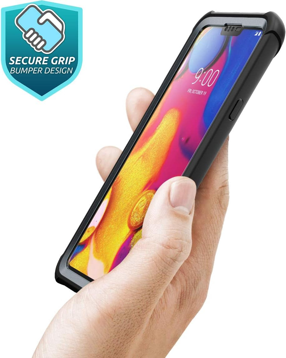 I-Blason Ares Designed for LG V40 Case, LG V40 Thinq 2018 Release, Full-Body Rugged Clear Bumper Case with Built-In Screen Protector, Black i-Blason