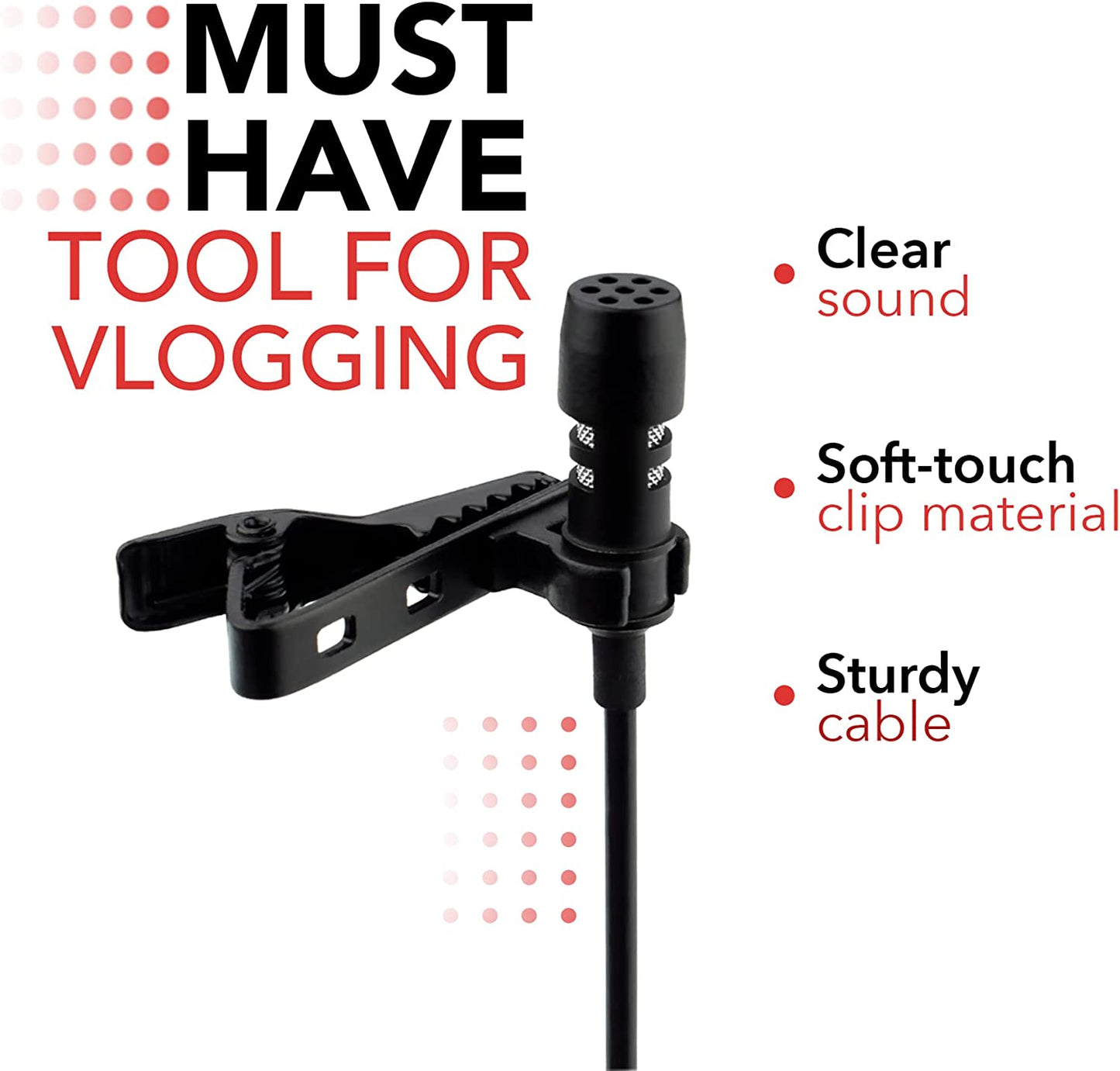 Youmic - 2 Dual Mini Lavalier Lapel Mics with Clip for Phone, Iphone Microphone for Ios, Android, PC, Laptop, Video, Vlogging YouMic