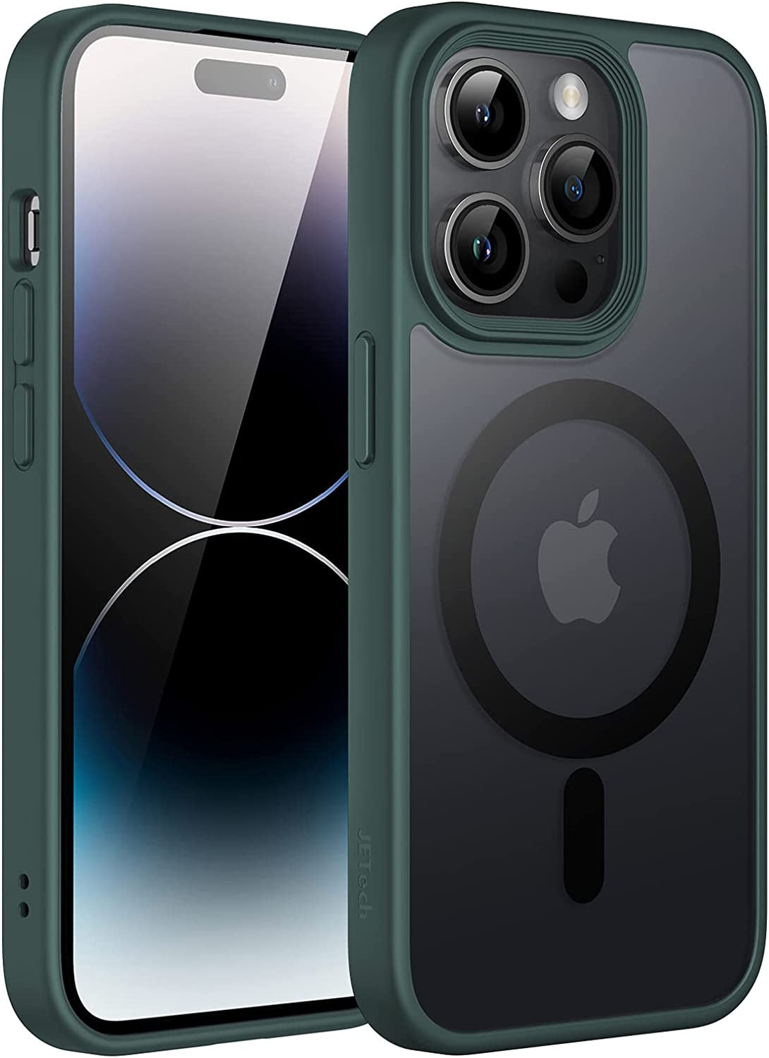 Jetech Magnetic Case for Iphone 14 Pro 6.1-Inch (NOT for Iphone 14 Pro Max 6.7-Inch) Compatible with Magsafe, Translucent Matte Back Slim Shockproof Phone Cover (Black) JETech Dark Green