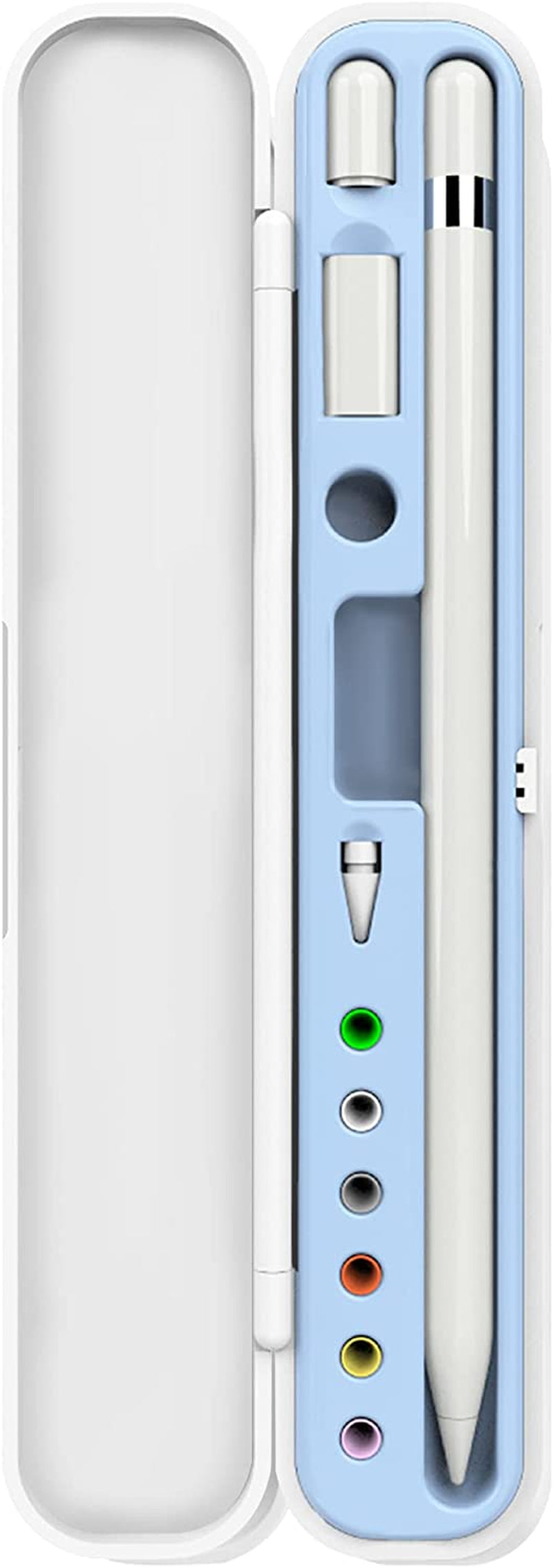 Techmatte Portable Electronic Device Cover, Compatible with Apple Pencil 1St and 2Nd Generation and Accessories-White with Blue Inner Liner, Case TechMatte