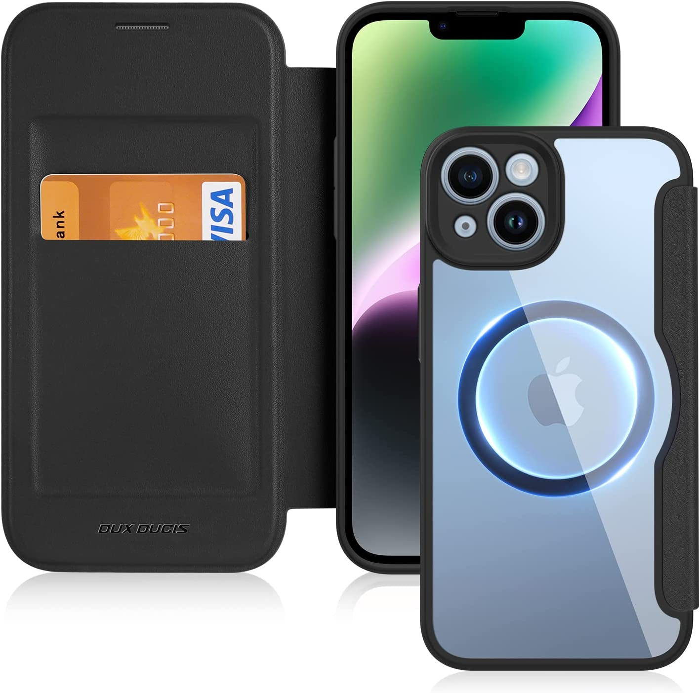 Case for Iphone 14 Pro Max Case Wallet Compatible with Magsafe, Shockproof Full Protective Flip Folio Wallet Case with RFID Blocking Card Slot PU Leather Cover for Iphone 14 Pro Max 6.7" DUX DUCIS Black iPhone 13/14