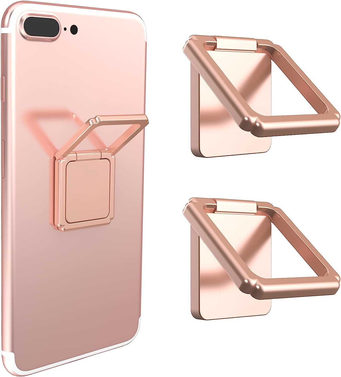 VASIVO Mirror Phone Ring Holder, 360° Swivel Ring Holder Finger Holder Holder for Iphone 7/7 Plus, Galaxy S8/S8 plus and Other Smartphones (Silver 2Pack) VASIVO RoseGold-2