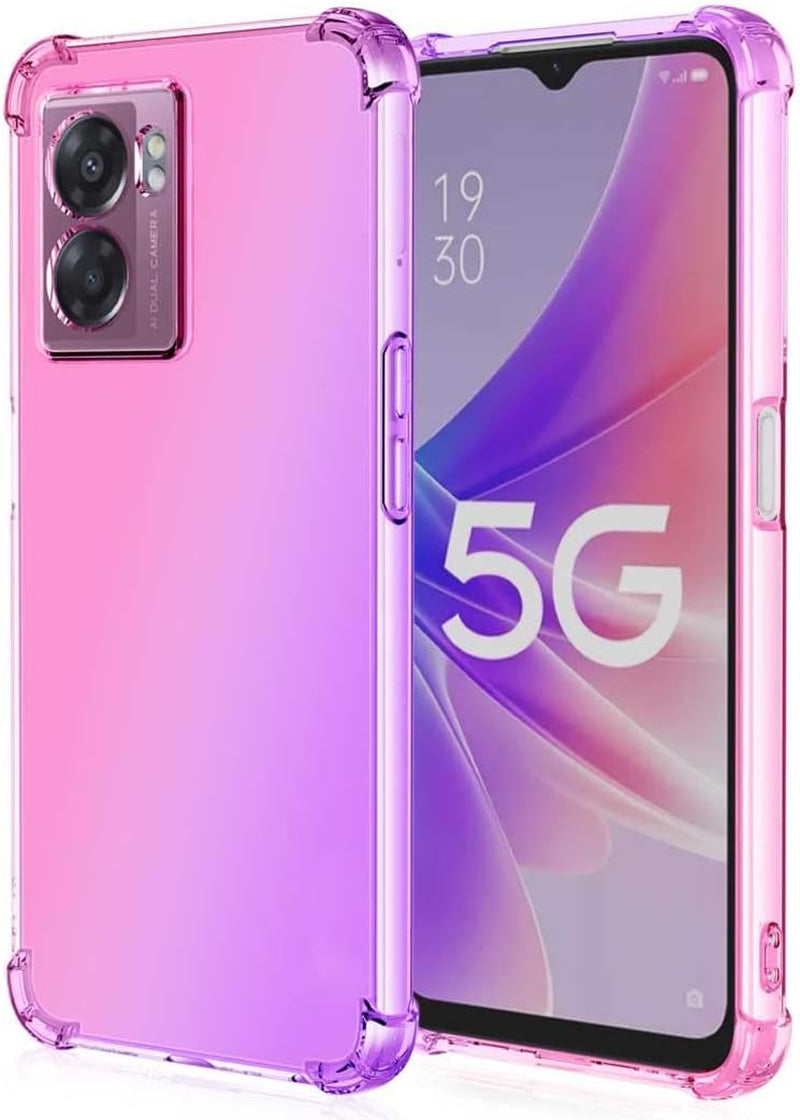 Lmposla for Oneplus Nord N300 5G Case,1+ Nord N300 5G Case, for Girls Women Shockproof Slim Ultra-Thin Flexible TPU Soft Rubber Silicone Airbag Case Cover for Oneplus Nord N300 5G (Clearn) Lmposla Pink/Purple