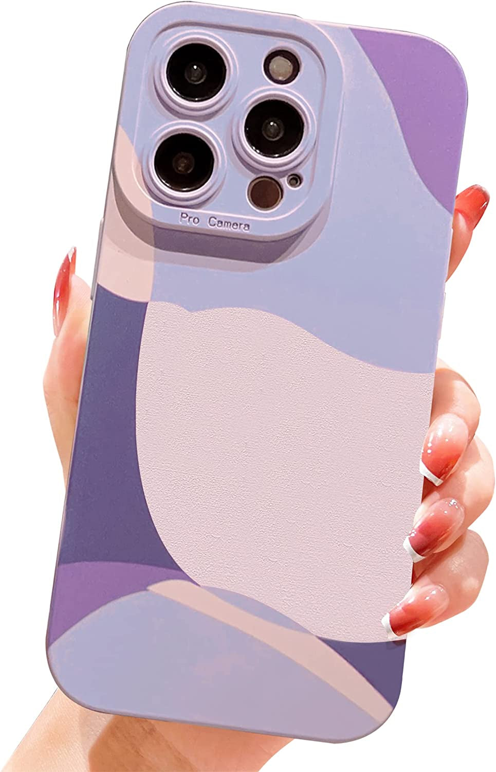 YKCZL Compatible with Iphone 14 Pro Case(No Fit Iphone 14 Pro Max 6.7 Inch), Cute Painted Art Heart Pattern Full Camera Lens Protective Slim Soft Shockproof Phone Case for Women Girls-Dark Blue YKCZL Purple