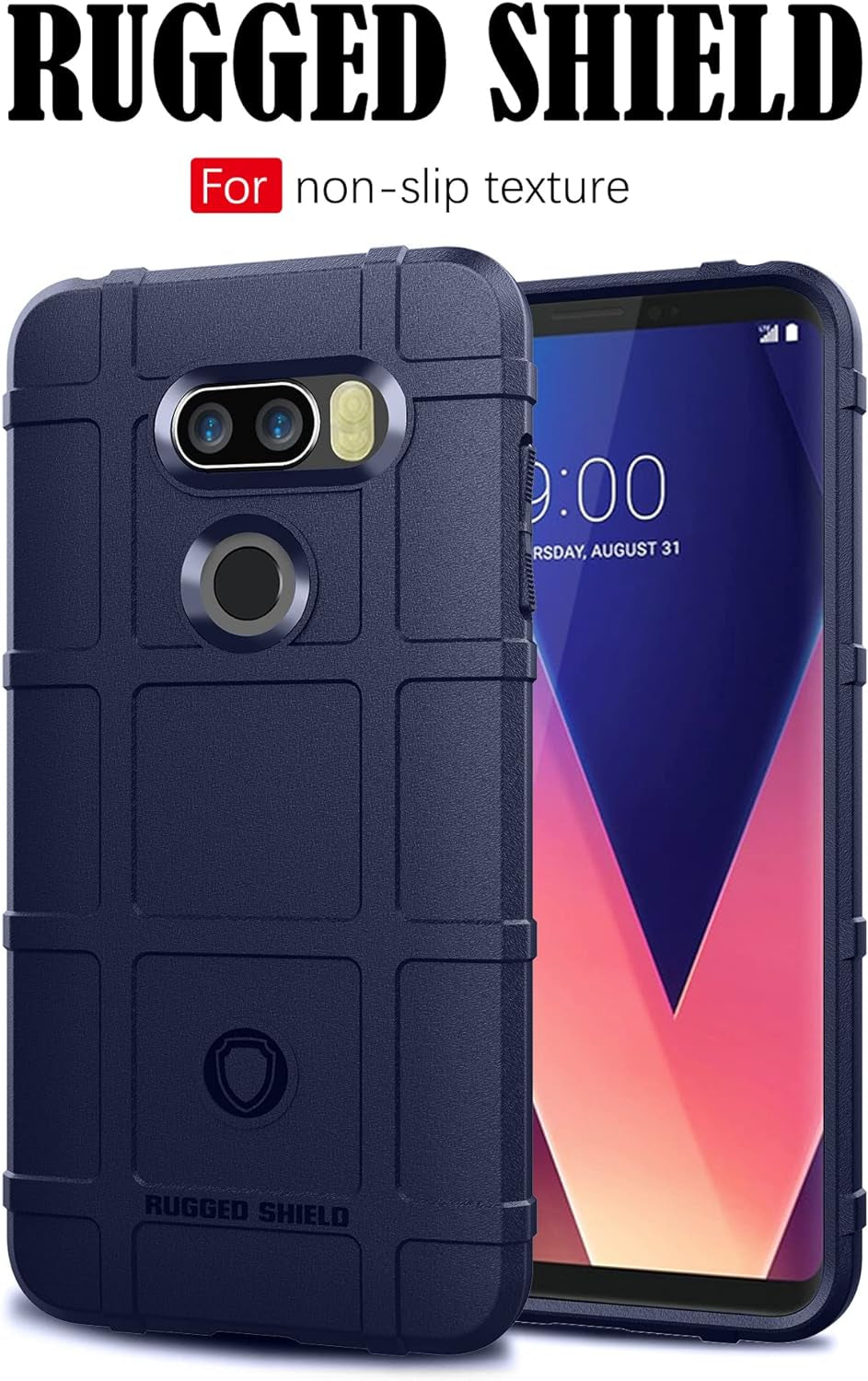 Asuwish Phone Case for LG V35 Thinq V30 plus with Tempered Glass Screen Protector Cover and Cell Accessories Rugged Hybrid Protective Hard LGV30 LGV35 LG30 LG35 V 30 35 V30+ V30S H931 Women Men Blue Asuwish