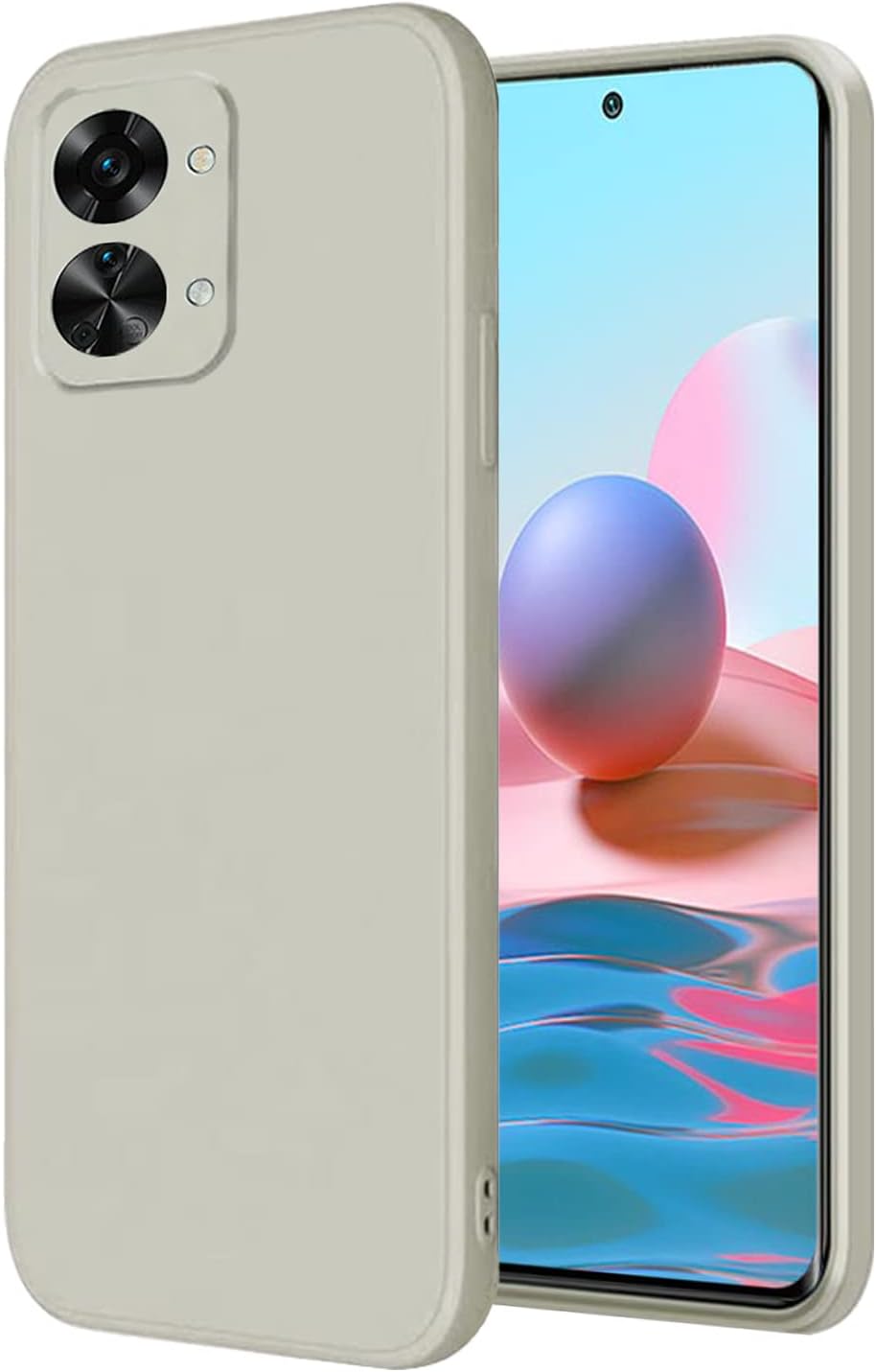 Yarxiawin Compatible for Oneplus Nord 2T Case Silicone Purple, Soft and Silky Oneplus Nord 2T Phone Case Shockproof Cover Anti-Fingerprint (Gray) Yarxiawin White