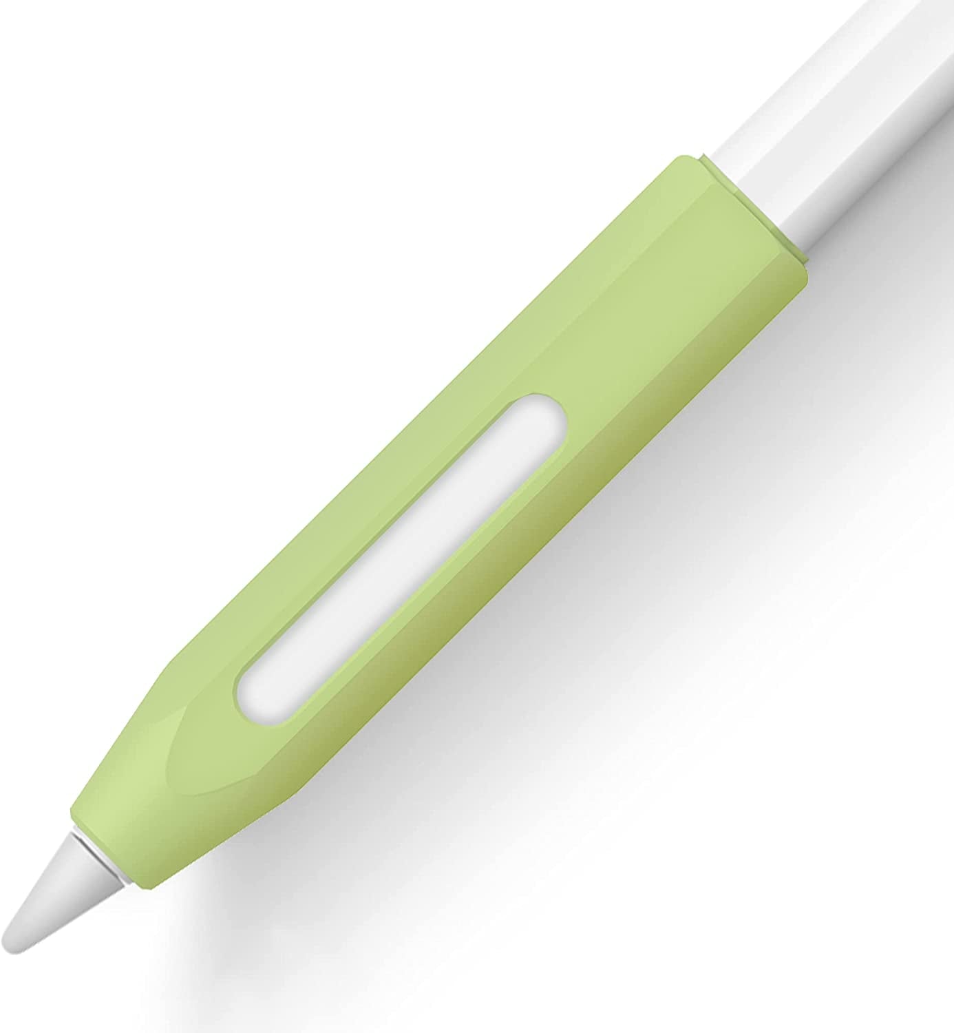 Grip Holder for Apple Pencil 2Nd Generation Accessories,Protective Silicone Sleeve Cover Ergonomic Design Compatible with Magnetic Charging and Double Tap,Black Litumfen Green