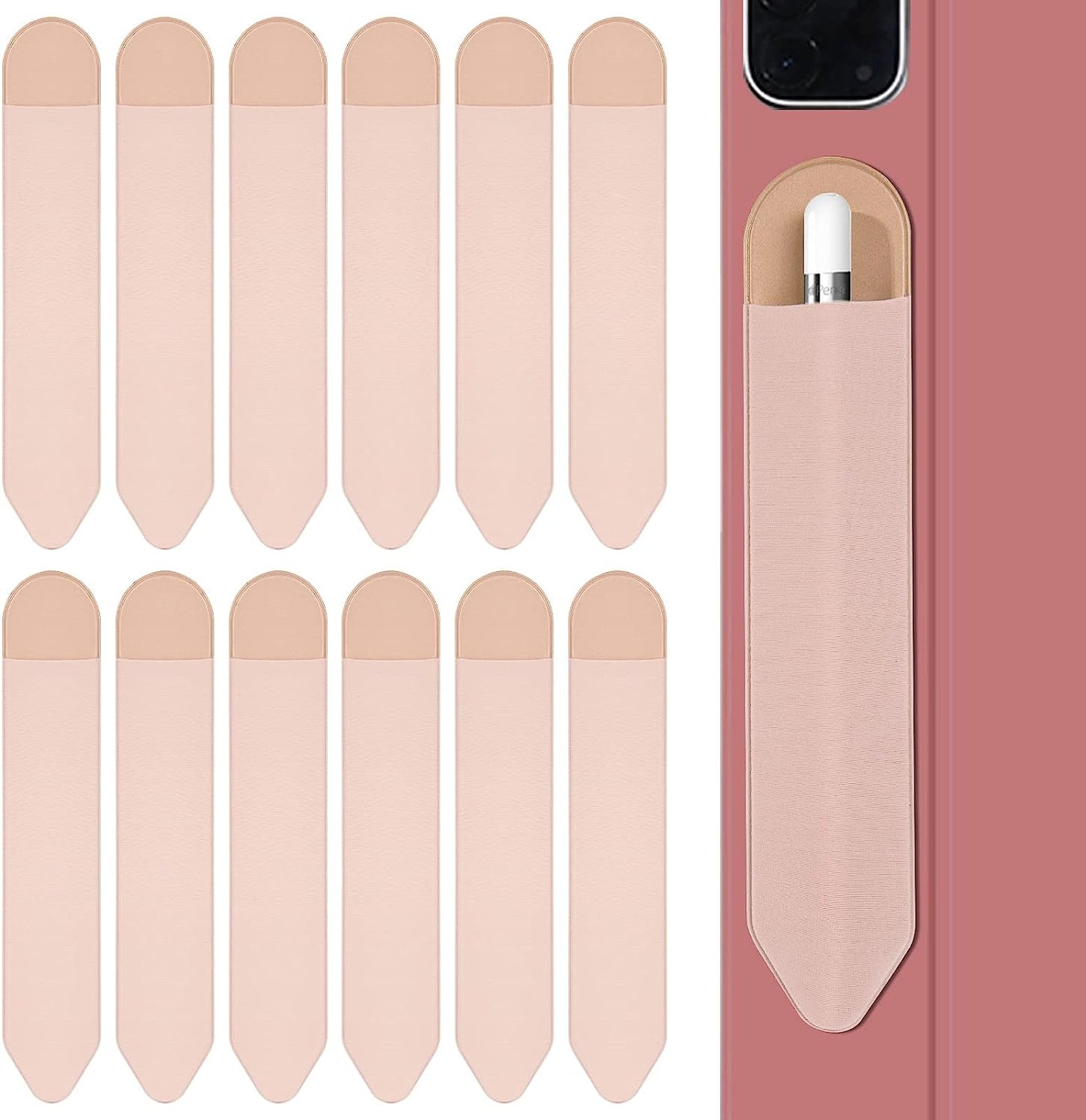 XLDLQU Apple Pencil Holder, 5 Pack Durable Elastic Apple Pencil (1St and 2Nd Gen) Case Pocket, Adhesive Sleeve Pouch for Ipad 8.3/9.7/10.2/10.5/11/12.9 Inch (Black Black) XLDLQU Wholesale Pink