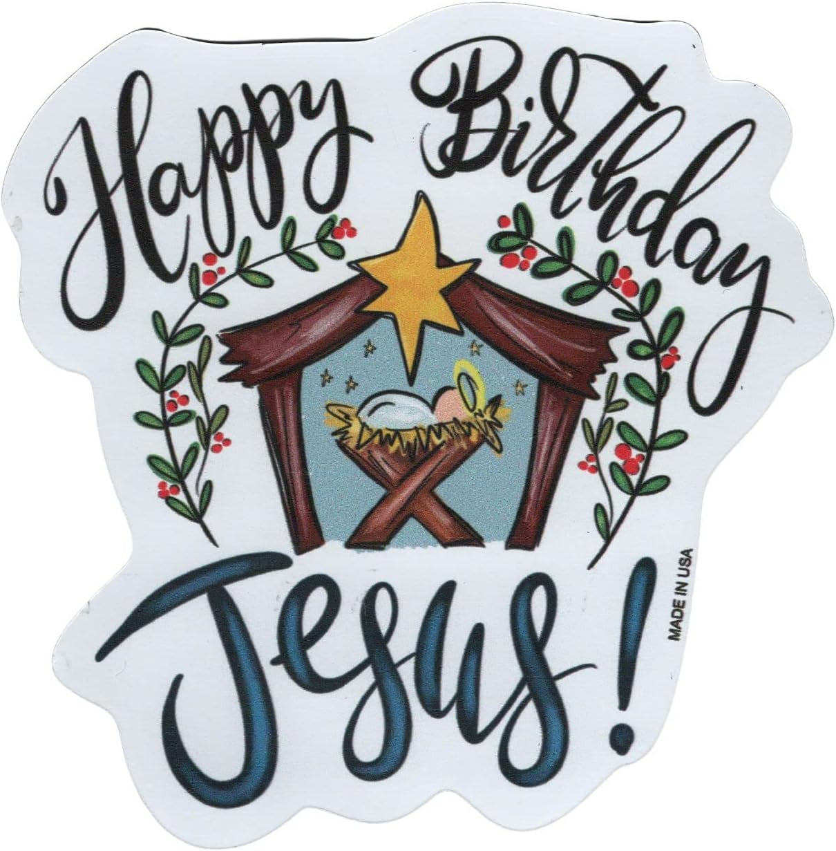 Happy Birthday Jesus Religious Gift Refrigerator Car Truck Bumper Laptop Locker Magnet Made in USA A&M Wholesale