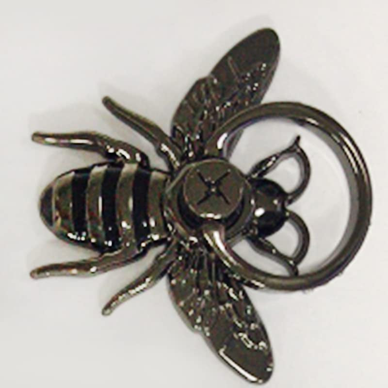 Bzybel 1Pcs Black Rock-Roll Punk Honeybee Pattern Cell Phone Ring Holder Electronics Ring Holder Stand Finger Ring Kickstand Compatible Various Mobile Phones or Phone Case Bzybel