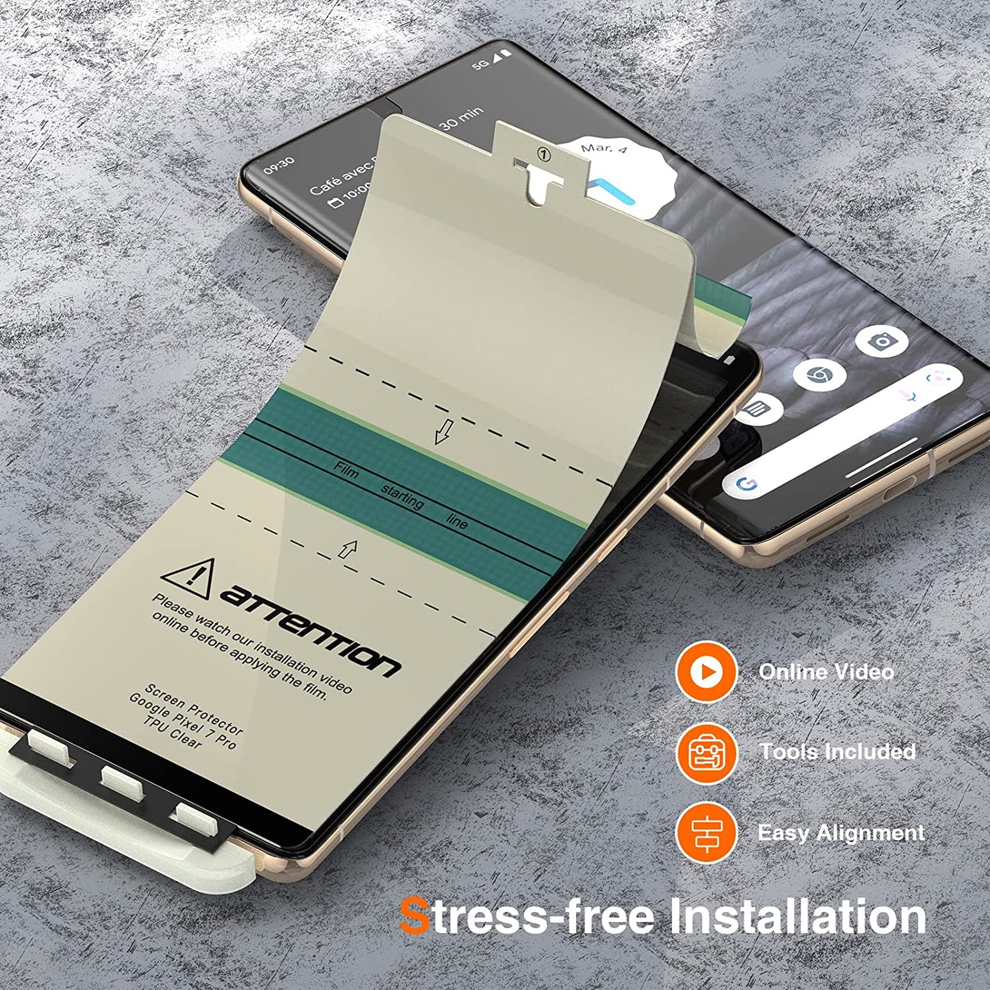 LK 2 Pack for Google Pixel 7 Pro 6.7-Inch HD Screen Protector + 2 Pack Lens Protector with Positioning Tool, Self-Healing TPU Film, Touch Sensitive, Ultra-Thin LK