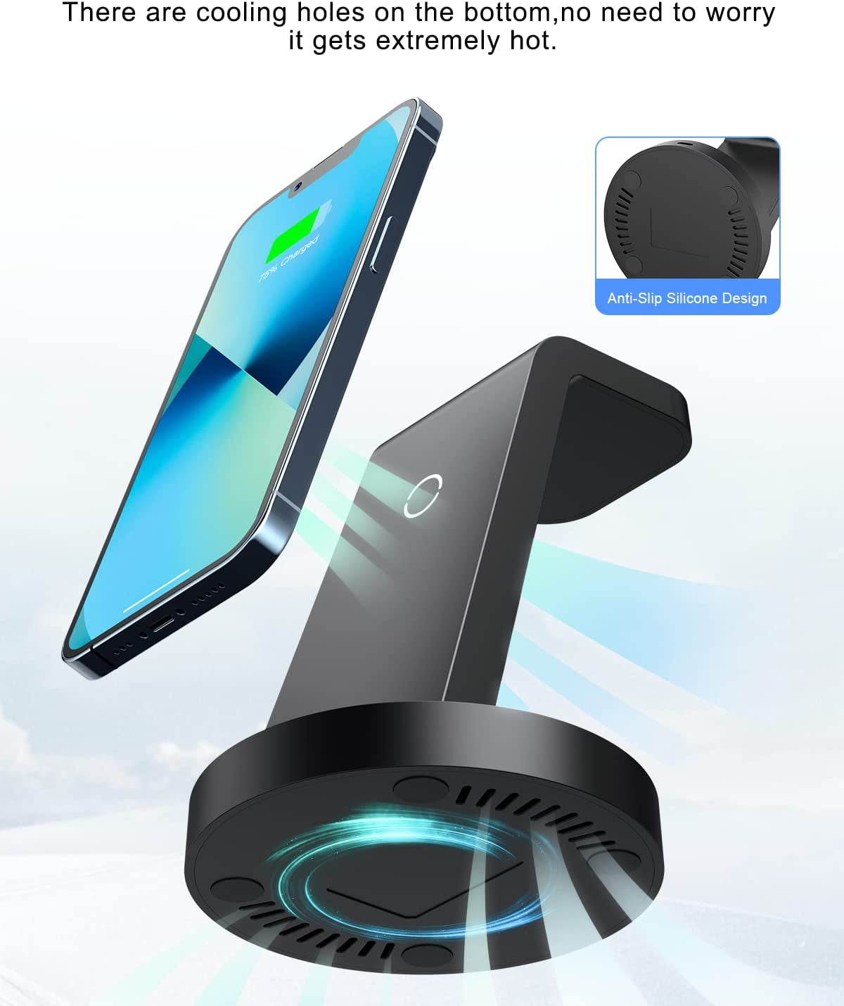 Wireless Charging Station, 3 in 1 Wireless Charger for Iphone 14/13/12/11/Pro/Max/Se/Xs/Xr/X/8 Plus/8, Fast Wireless Charging Stand Dock for Apple Watch Series & Airpods(With Adapter) shenzhenshijinzhizhuokejiyouxiangongsi