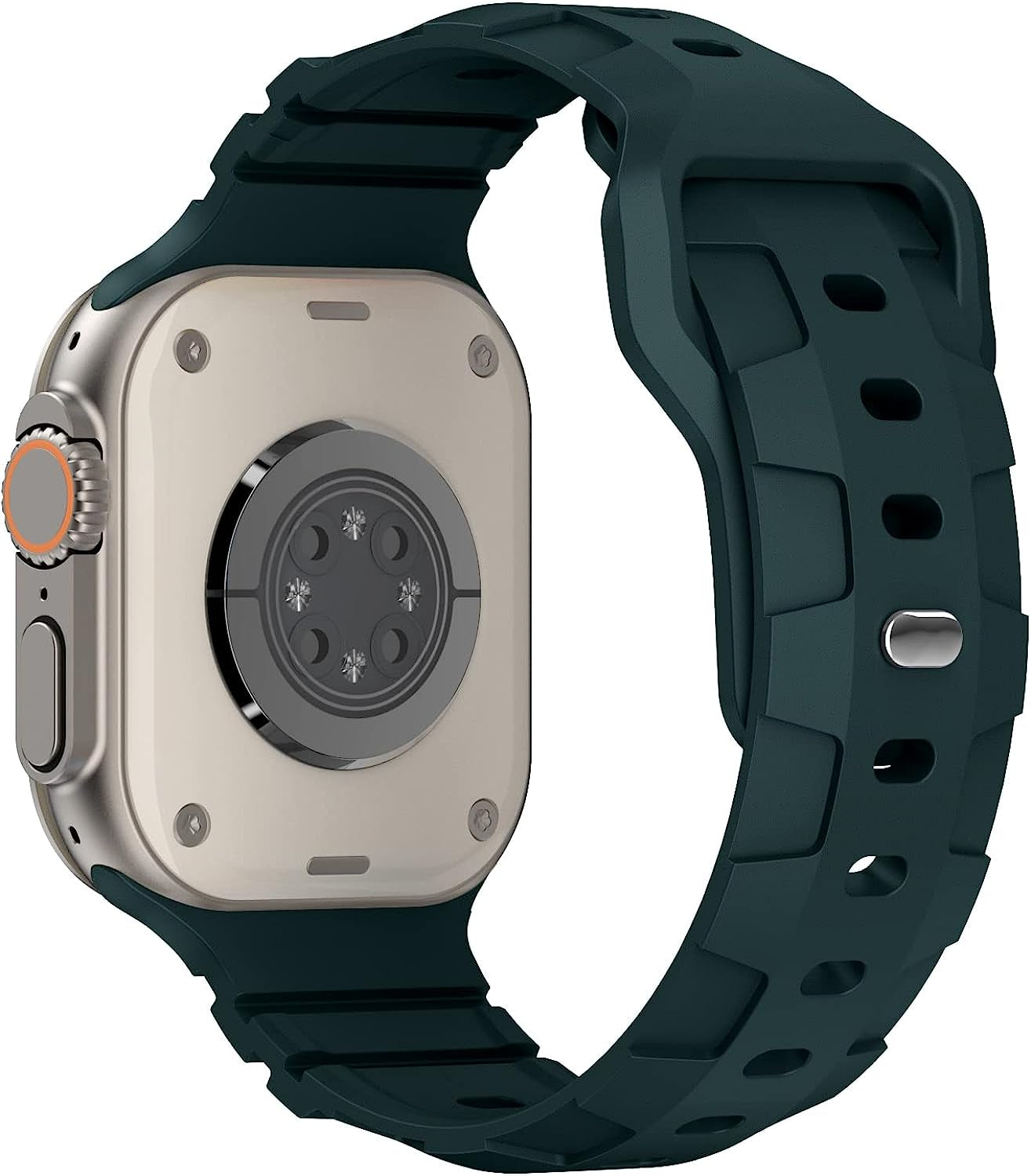 Recoppa Compatible with Apple Watch Band 49Mm 45Mm 44Mm 42Mm 41Mm 40Mm 38Mm Band for Men Women, Soft Silicone Replacement Bands for Iwatch Series 8/7/6/5/4/3/2/1/Se/Ultra Recoppa Deep Green 45mm/44mm/42mm/49mm