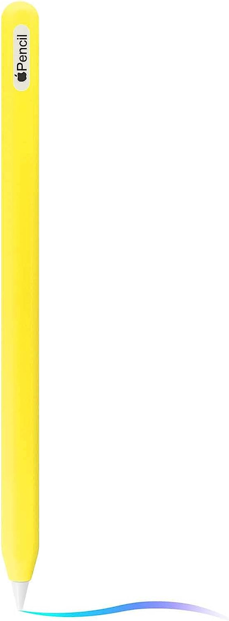 Ultra Thin Silicone Skin Cover Compatible with Apple Pencil 2Nd Gen, Protective Silicone Case for Ipad Pro 11 12.9 Inch 2018 Pencil Case Shockproof Soft Silicone Sleeve(Black) AKSHFETH yellow