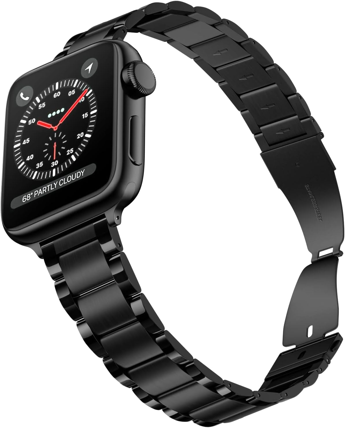 CINORS Metal Dressy Watch Band Compatible with Apple 8 41Mm Iwatch Iphone Rose Gold and Silver Womens Bands 41 40Mm Thin Link Bracelet 38Mm Stainless Steel Watches Strap for Series 7 6 5 4 3 2 1 SE CINORS All Black 41 40 38mm