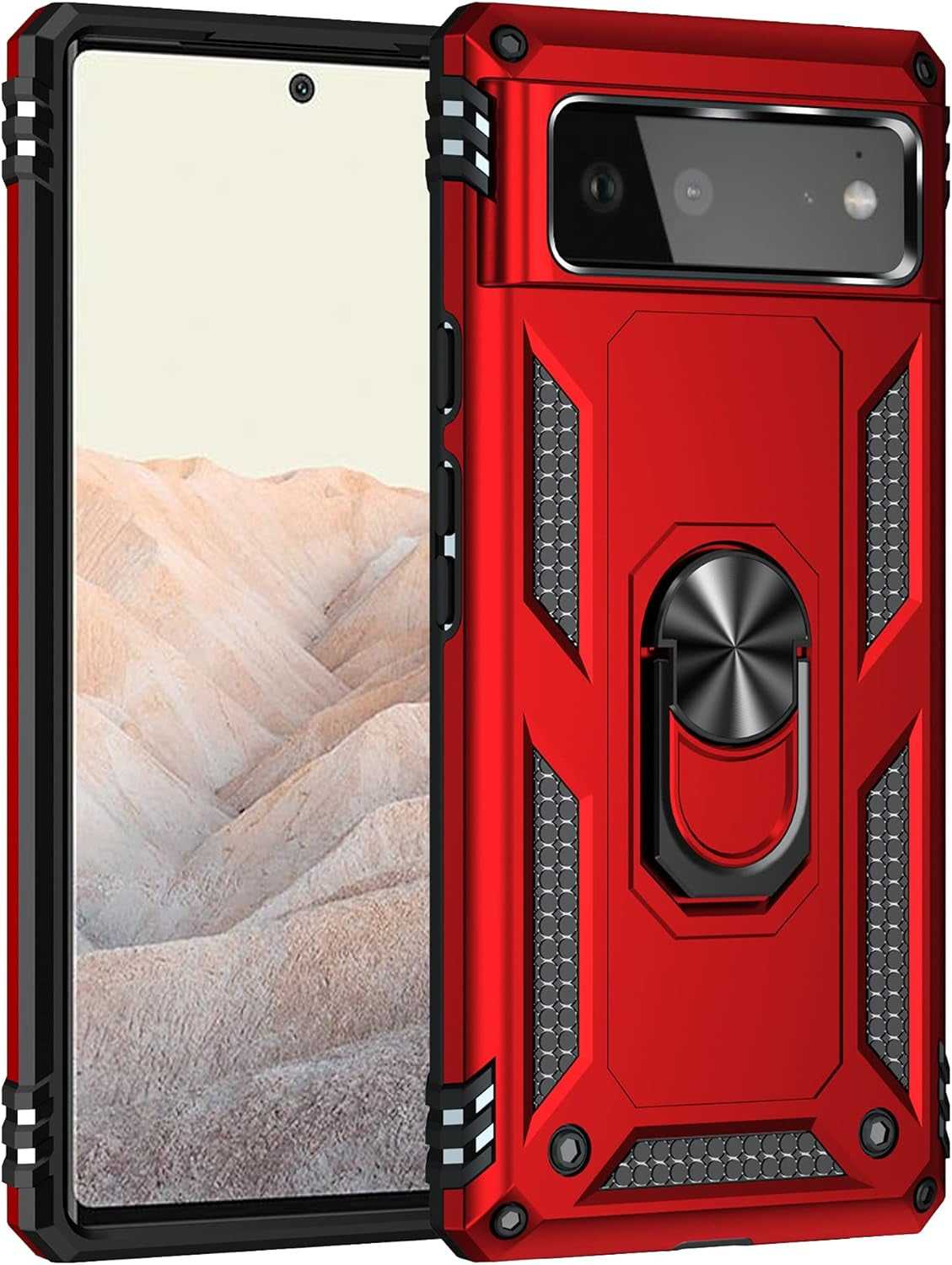 Korecase Designed for Google Pixel 6 Pro Case Heavy Duty Rugged Full Body Shockproof Scratch Proof Screen Protection Built-In 360 Ring Kickstand Military Hard Cover for Men Women Green Korecase Red Google Pixel 6