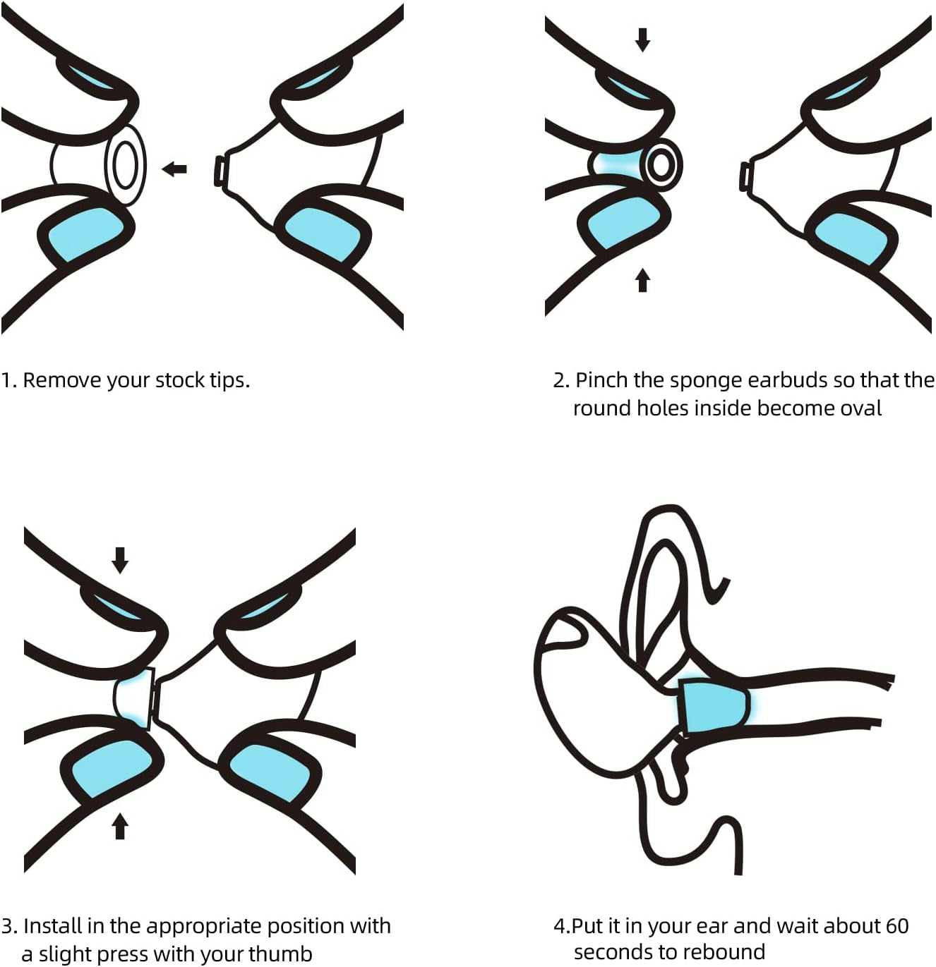 SEICHYGO Memory Foam Ear Tips for Beats Powerbeats Pro/Beats Powerbeats 2 & 3, Anti-Slip Replacement Ear Tip, No Silicone Eartips Pain, with Storage Box & Fit Charging Case, 3 Pairs (S/M/L, Black) SEICHYGO