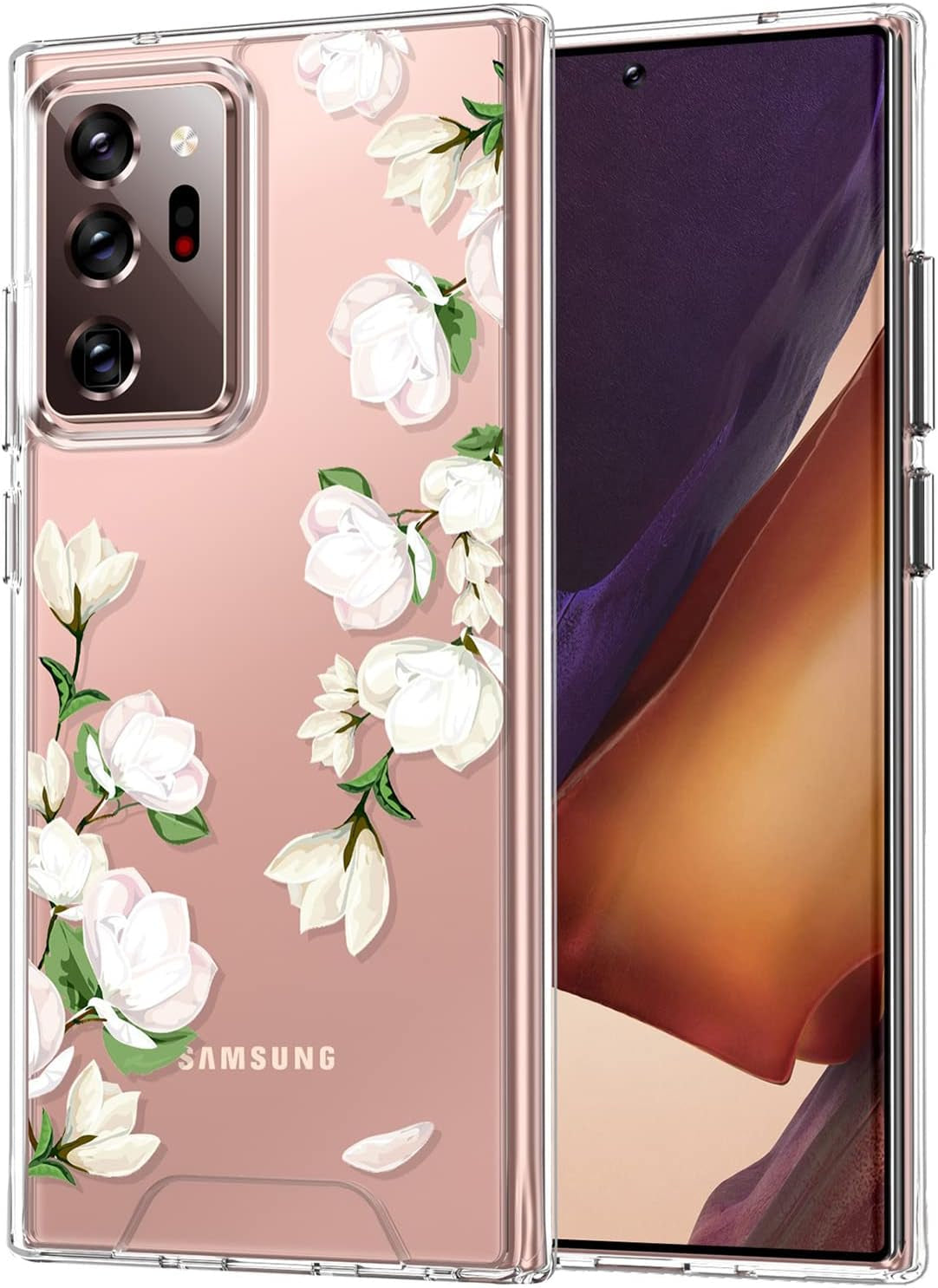 Rayboen for Galaxy Note 20 Ultra Case, Dual Layer Military Grade Shockproof Heavy Duty Protection Cover, Phone Case for Samsung Galaxy Note 20 Ultra 5G - Navyblue Rayboen C- Magnolia