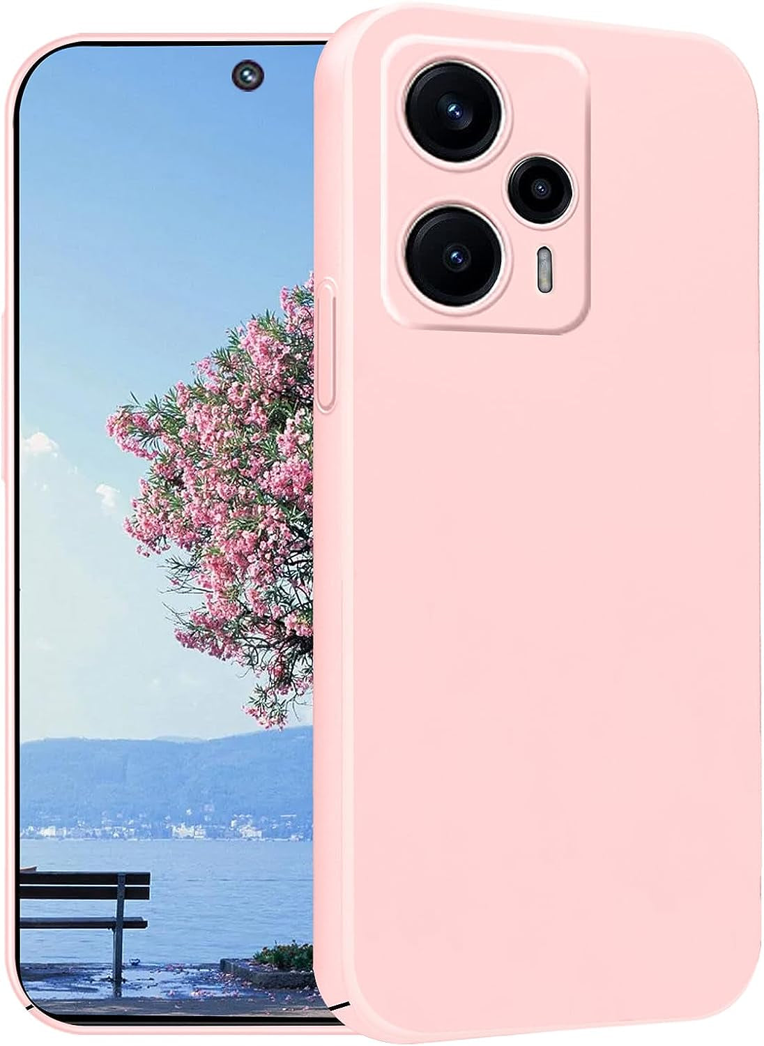 Yarxiawin for Xiaomi Poco F5 Case Shockproof Pink, Xiaomi Poco F5 Phone Case Thin Hard PC Anti-Fingerprint Xiaomi Redmi Note 12 Turbo Cover with Ultimate Delicate Touch Feeling (White) Yarxiawin Pink