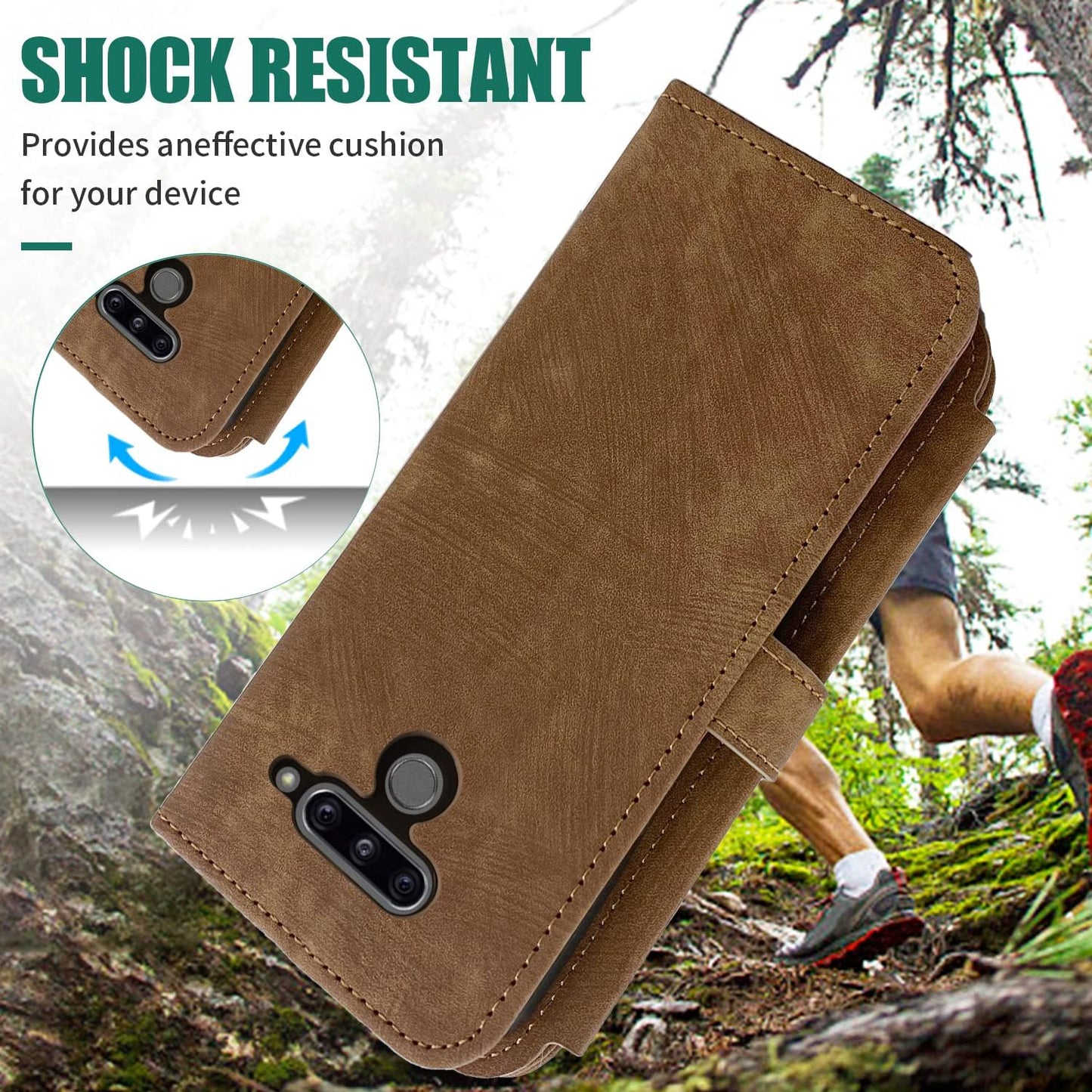 Compatible with LG V40 Thinq Wallet Case Flip Credit Card Holder Cell Phone Cover for Folio Purse Lanyard Wrist Strap Rugged Slot Mobile LGV40 Storm V 40 Thin Q V40Thinq LG40 40V 40Thinq Women Brown Furiet