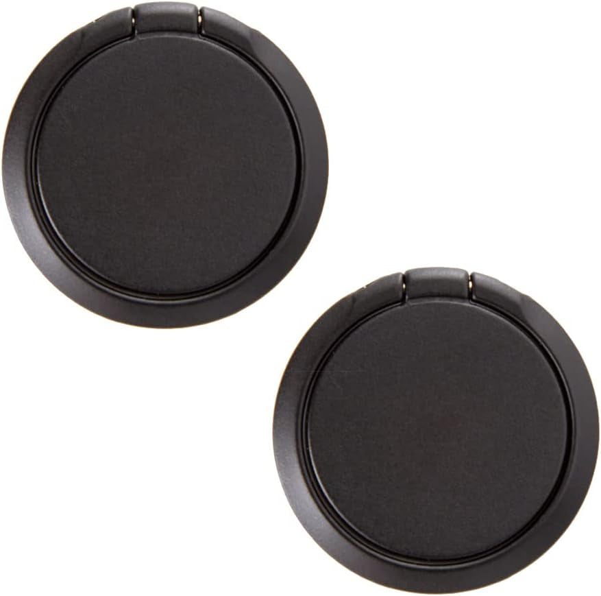 Cell Phone Ring Holder for Hand, Phone Back Ring Grip for Finger and Case (Black) SUNURS Black × 2