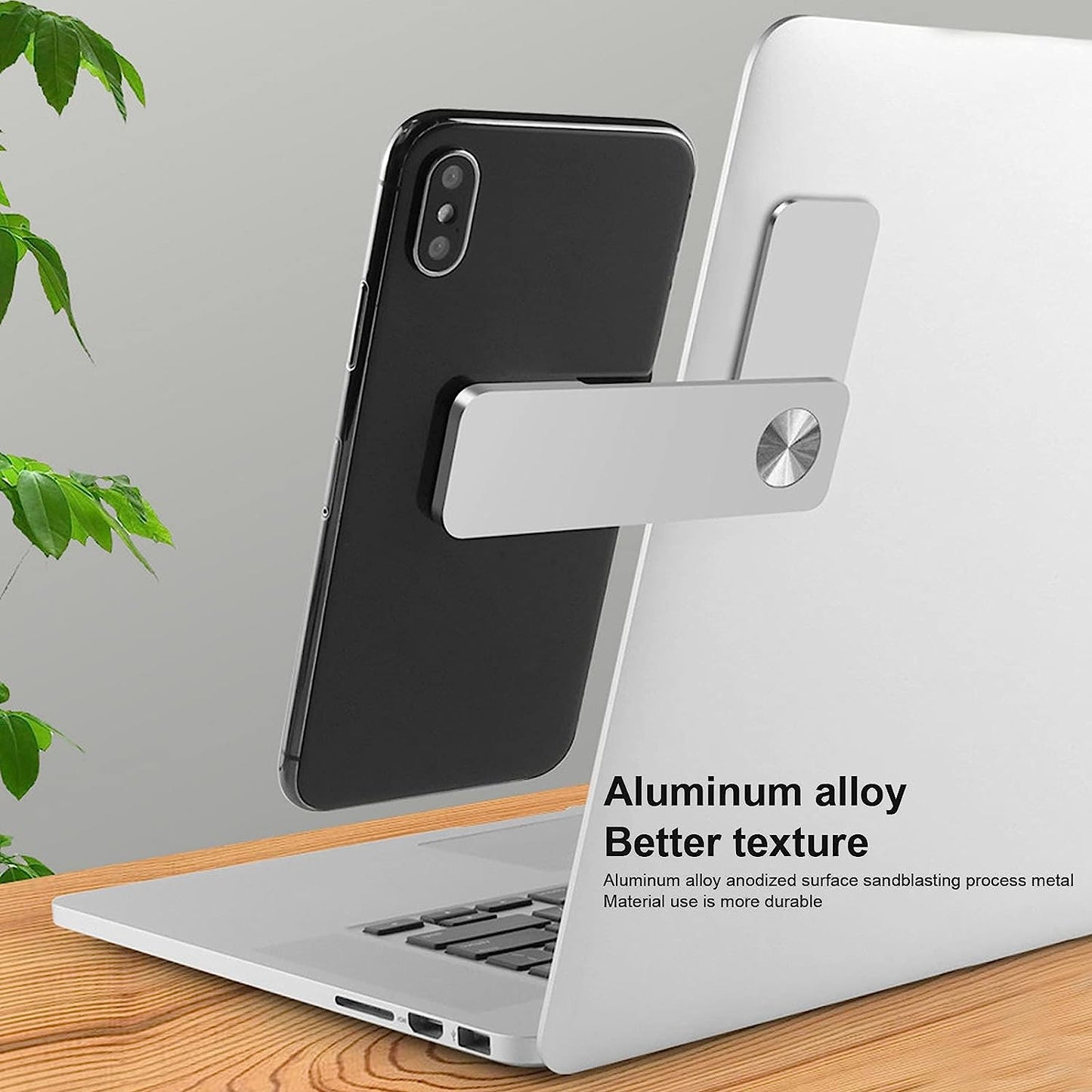 Buachois Magnetic Magnetic Laptop Phone Holder Adjustable Side Mount Clip Laptop Expansion Stand for Smartphone Office and Home Buachois