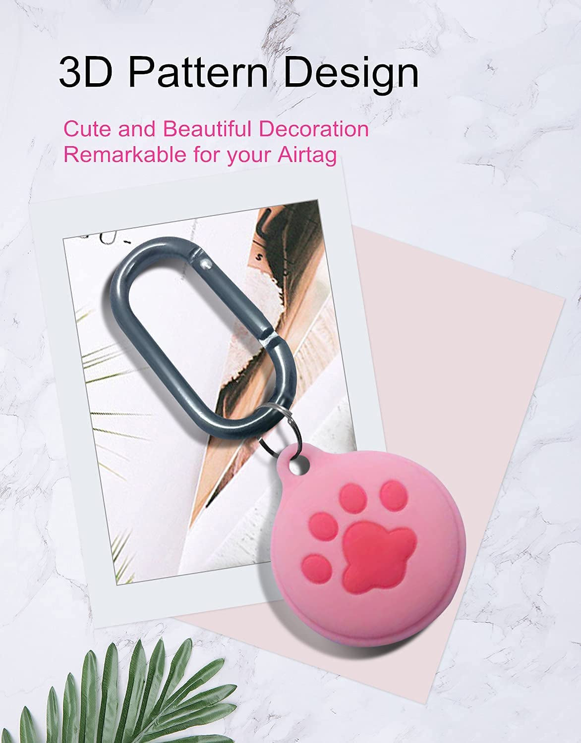 3 Pack Protective Case Compatible with Apple Airtag Cases, Cute Cartoon Silicone Protective Holder for Airtag Keychain, Pet,Luggage, Newest Design Carrehome