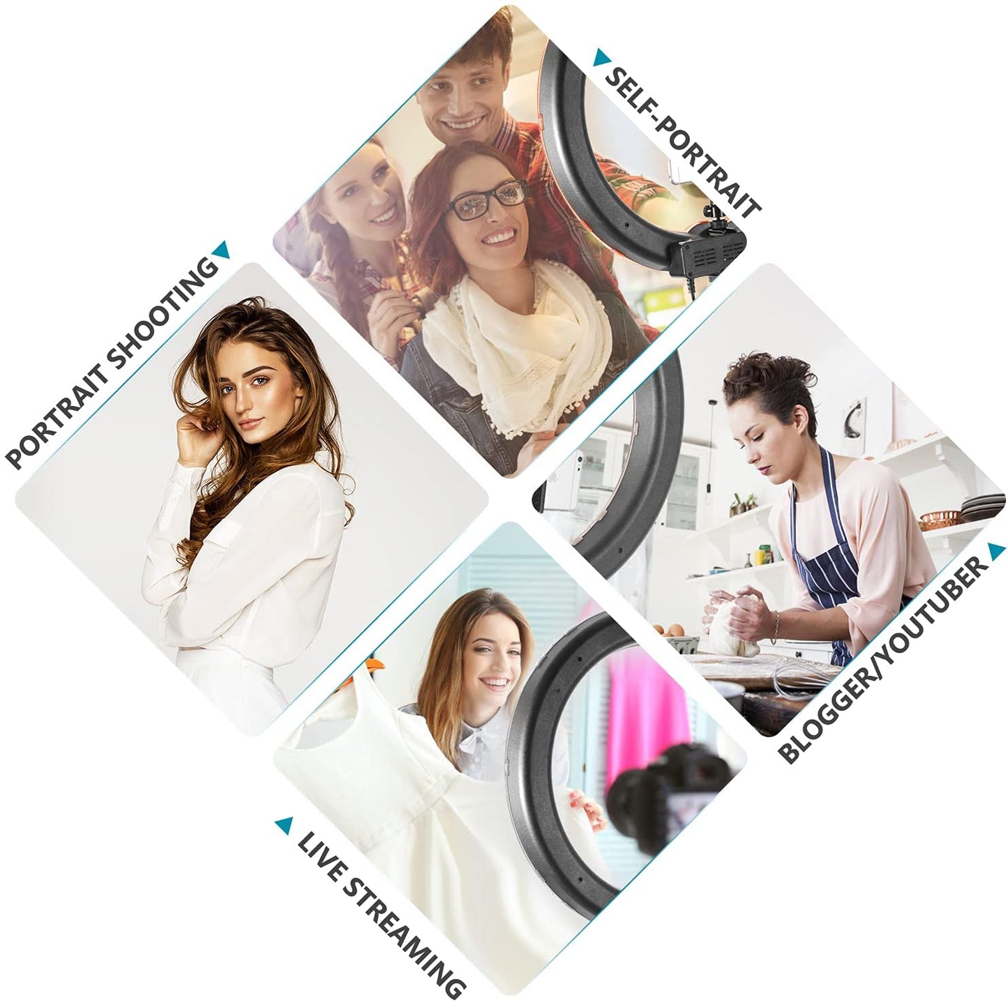 Neewer 18"/48Cm LED Ring Light: 52W Dimmable LED Ringlight Makeup Selfie Light Ring with Stand/Soft Tube/Phone Holder/Filter for Camera Phone Photography Youtube Tiktok Video Blogging Live Streaming NEEWER