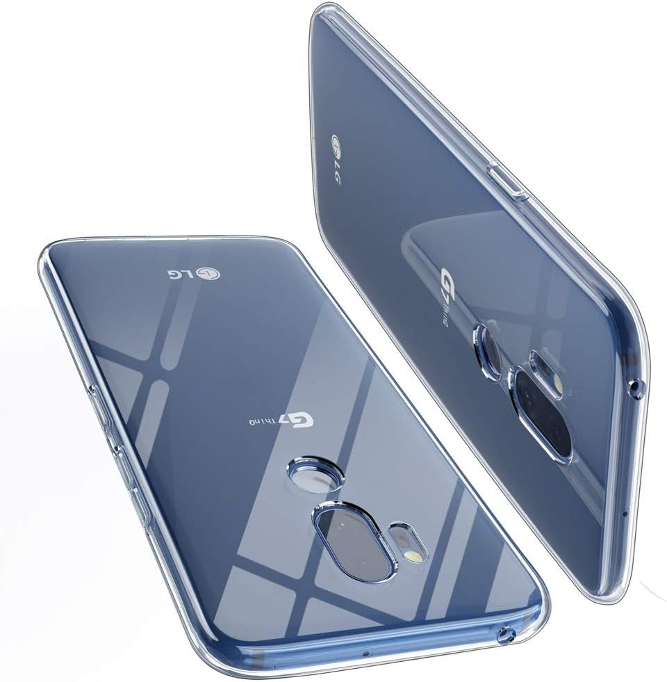 DONGDEAR Case for LG G7 Thinq Case Soft Skin Silicone,Lg G7 Phone Case, Slim Thin Flexible TPU Scratch Resistant Rubber Shockproof Protective Cases Cover for LG G7(Brushed Blue) DONGDEAR Crystal Clear