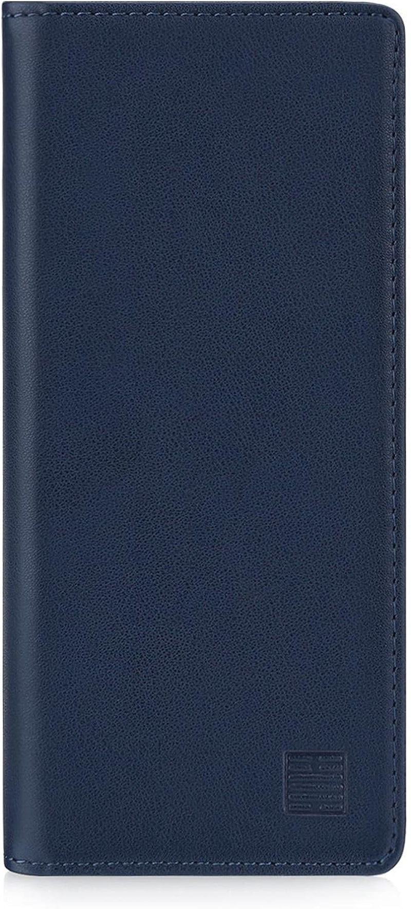 32Nd Classic Series 2.0 - Real Leather Book Wallet Case Cover for Sony Xperia 5 III (2021), Real Leather Design with Card Slot, Magnetic Closure and Built in Stand - Aubergine 32ndShop Navy Blue