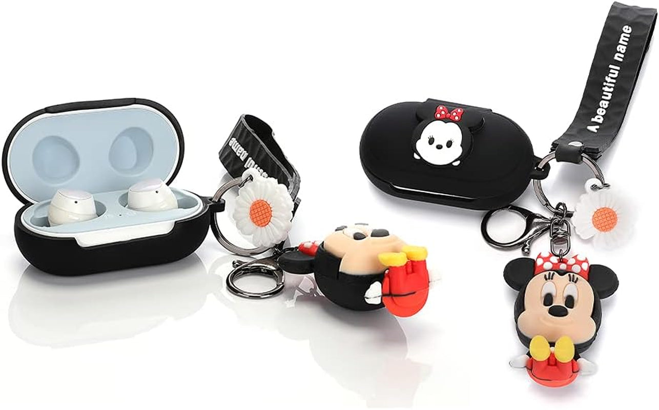 Fit Designed for Samsung Galaxy Buds Earphone/Galaxy Buds Plus+ Earphone, Suublg Silicone Cartoon Headphones Case Cover and Doll Keychain with Full Body Anti-Lost Lanyard Protection Suublg
