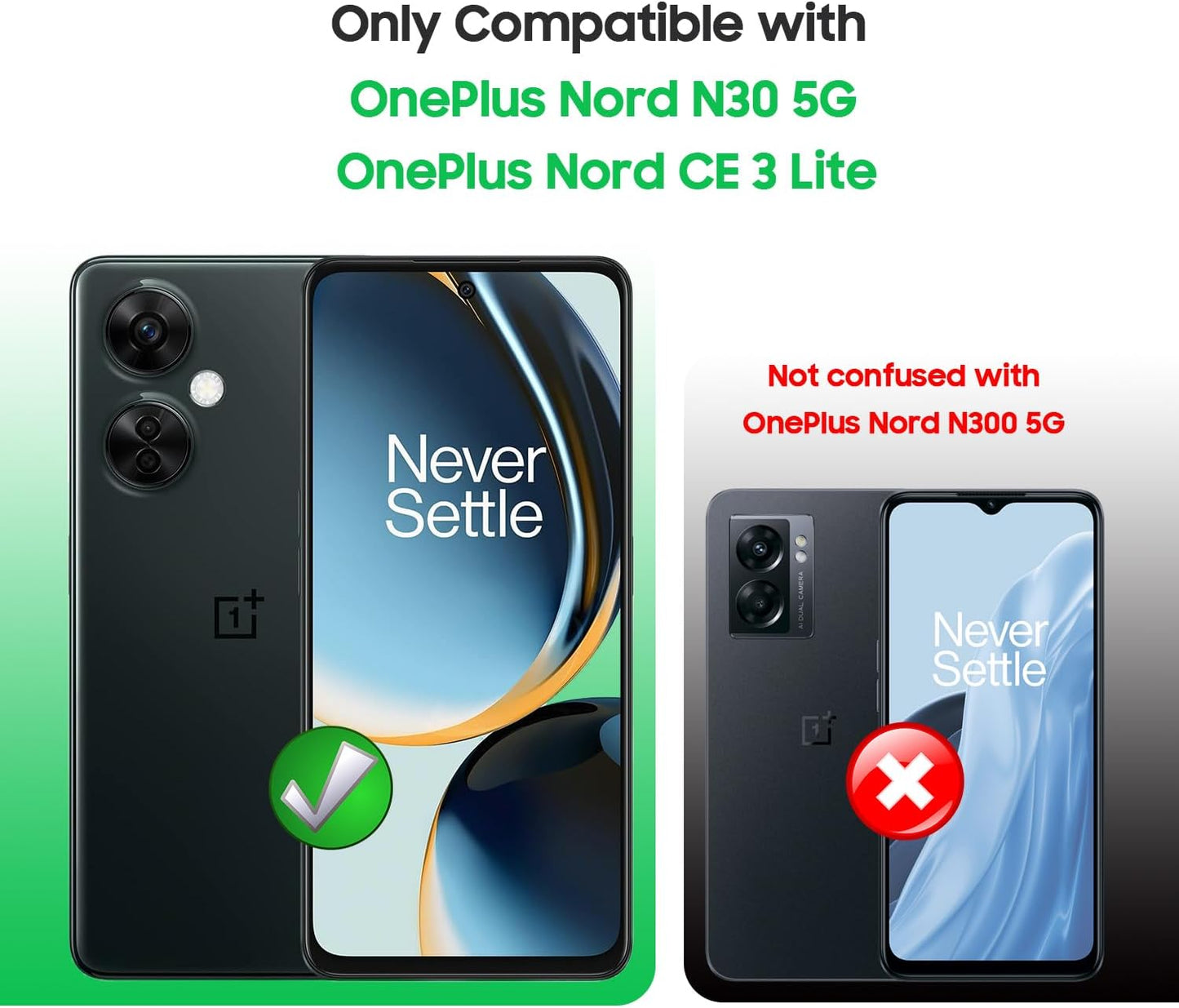 MAKAVO for Oneplus Nord N30 5G Case with Glass Screen Protector, Non-Yellowing Crystal Clear Shockproof Bumper Case, Slim Thin yet Military Grade Drop Proof Phone Cover MAKAVO