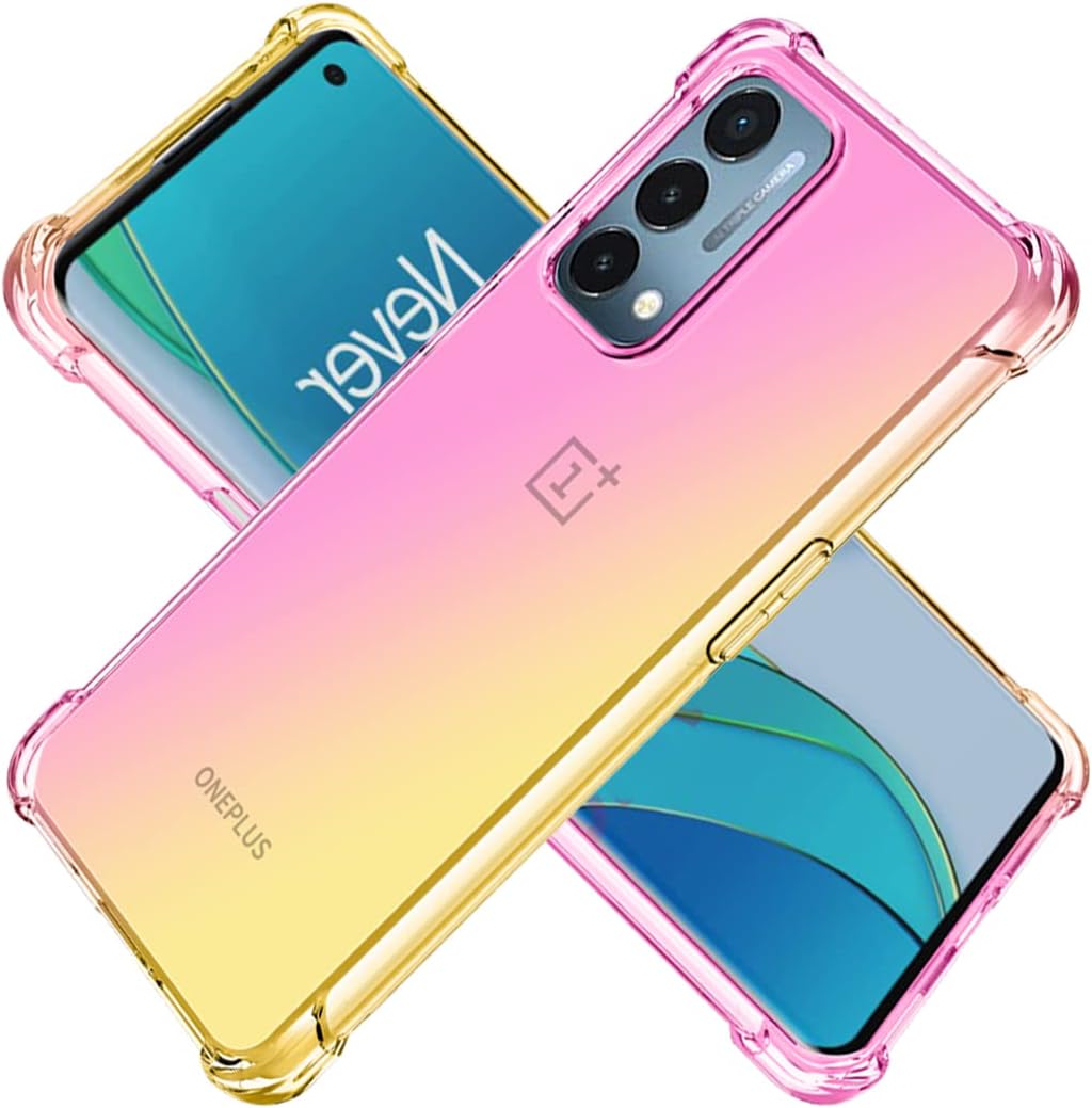 KOARWVC Case for Oneplus Nord N200 Case, Oneplus N200 DE2117 Case Clear with Design Soft TPU Shock Absorption Slim Floral Pattern Protective Back Cover Cases for Oneplus Nord N200 (Flower Butterfly) KOARWVC Pink/Gold