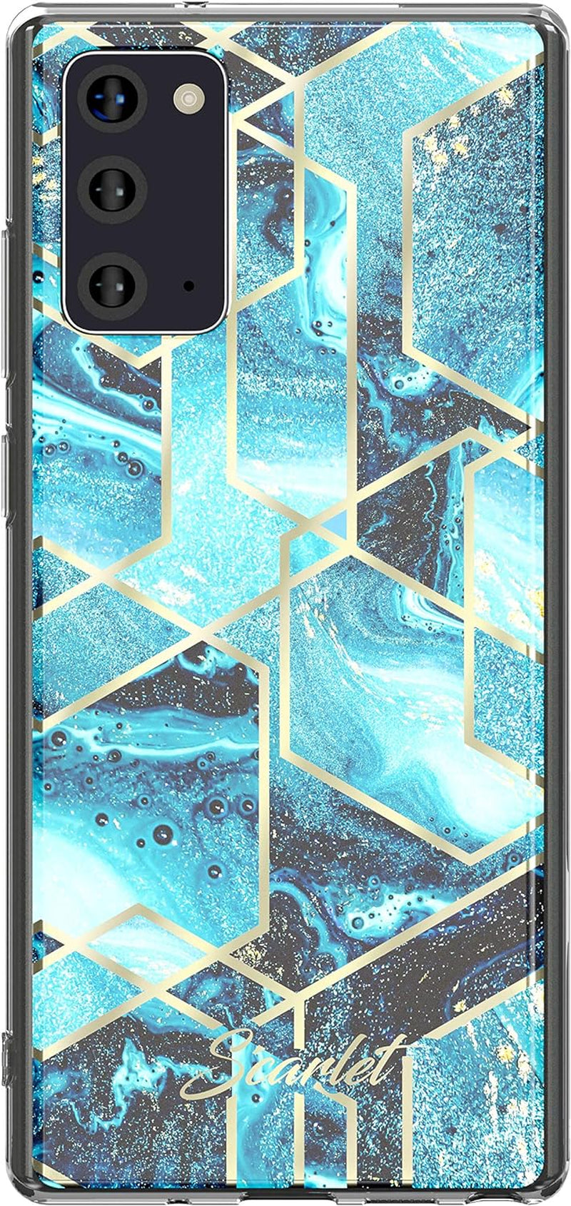 Scarlet Pink Stardust Galaxy Note 20 Case with Slim Sleek Stylish Protective Design and Shiny Gold Accents Wireless Charging Compatible Phone Cover Designed for 2020 Note20 (6.7 Inch) (Pink Stardust) Ghostek Waves Note 20