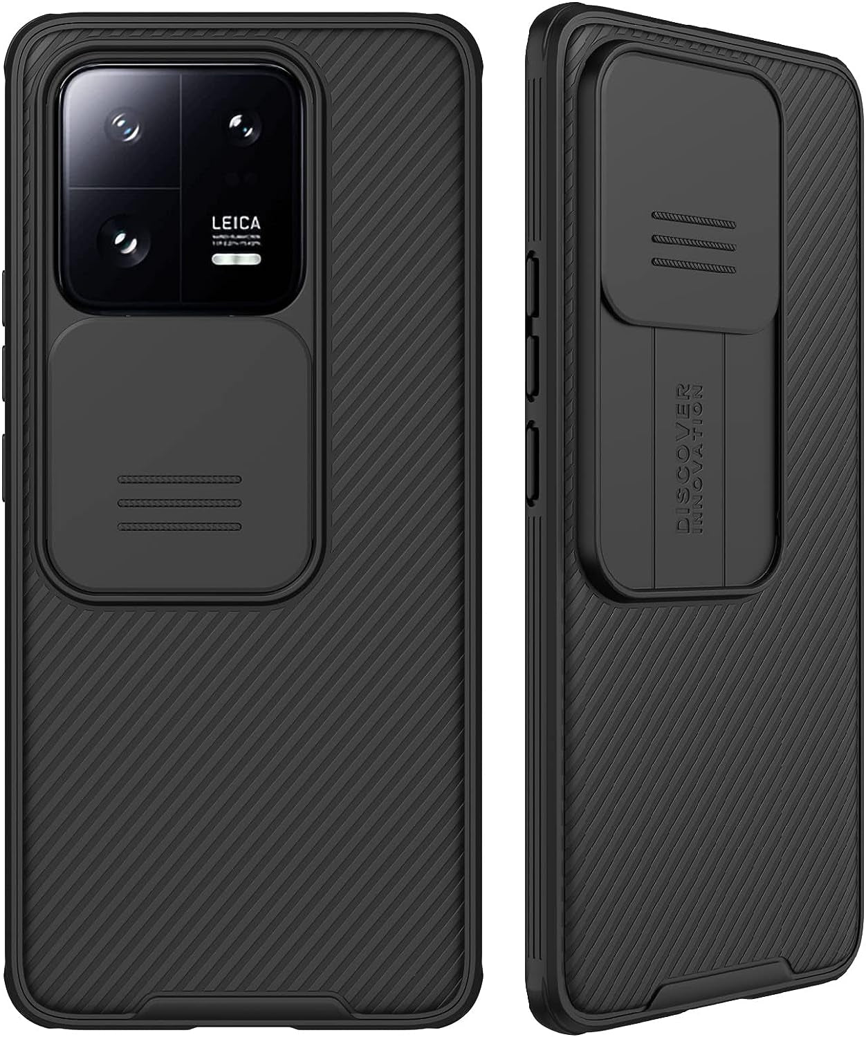 WVOZWWO for Xiaomi 13 Pro Case Cover, Xiaomi Mi 13 Pro Phone Case with Slide Camera Protector Cover Hard PC TPU Slim Rugged Shockproof Protective Phone Case for Xiaomi Mi 13 Pro (Blue) Grand Eletronics Black