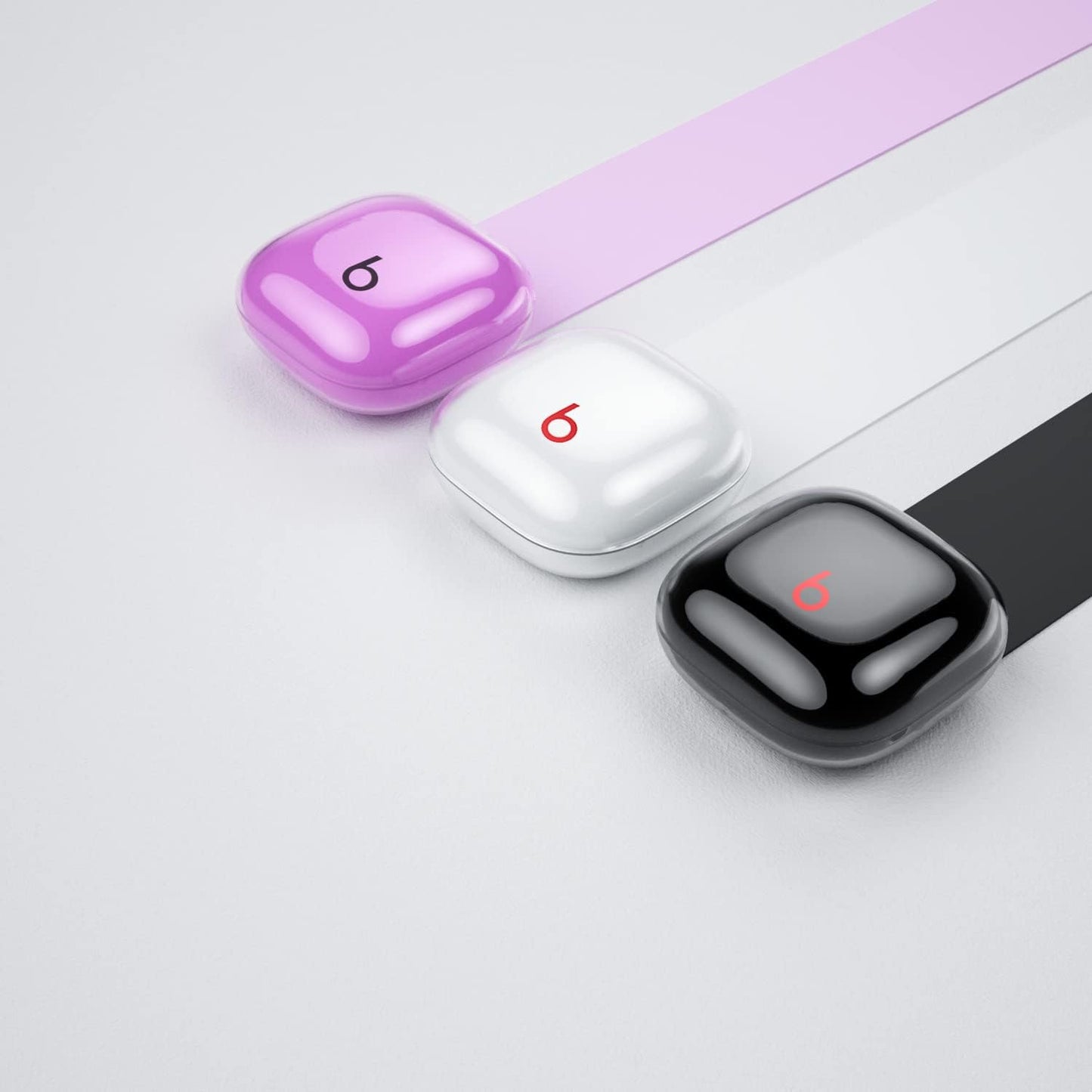 JDHDL Soft TPU Case for Beats Fit Pro, Transparent Waterproof Shock-Absorbing Protective Skin Cover Case Accesorries with Keychain for Wireless Headphones (Transparent Black) JDHDL