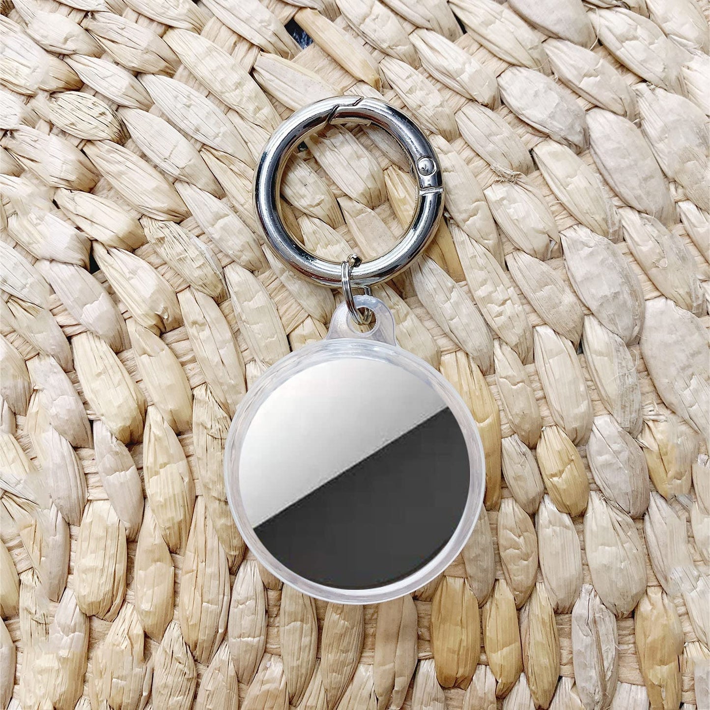 Bling Diamond Airtag Case Keychain, Crystal Airtag Holder for Luggage Dog Cat Pet Collar(White) RANXIZY