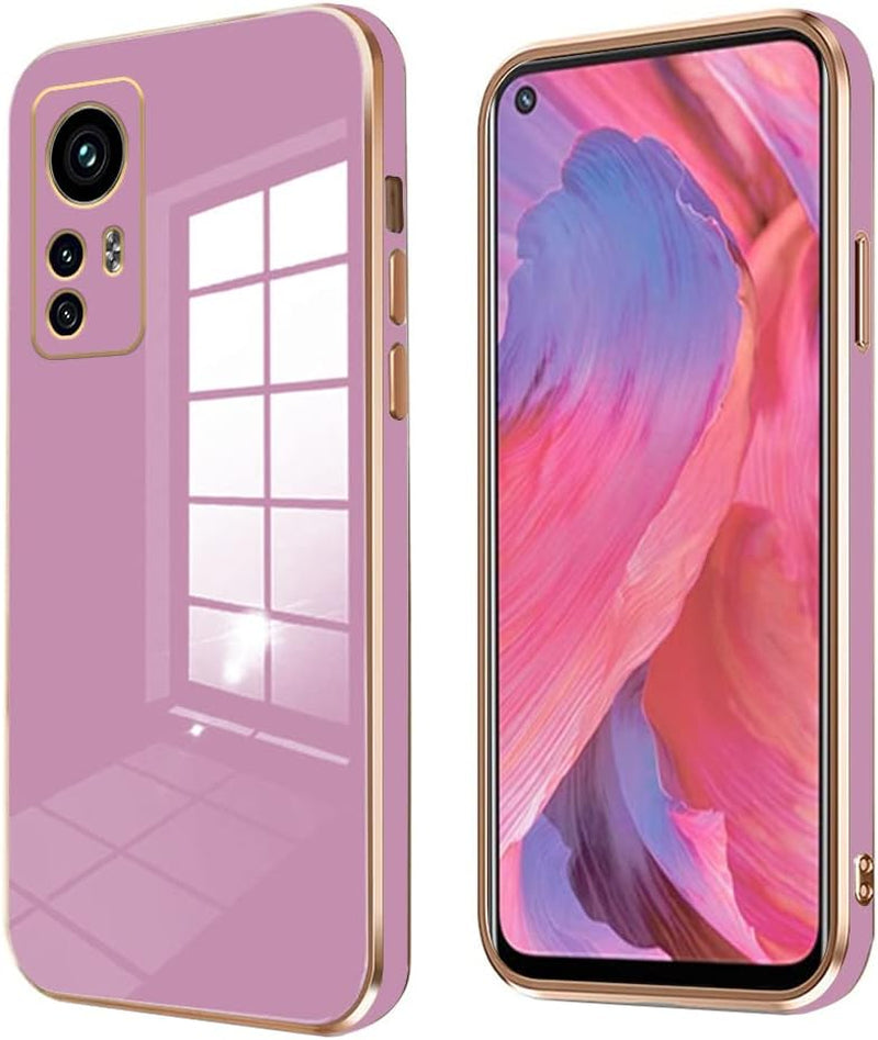 Wousunly Compatible with Redmi Note 12S Case Silicone Pink, Plating Xiaomi Redmi Note 12S Phone Case Shockproof Thin and Soft Cover (Green) Wousunly Purple