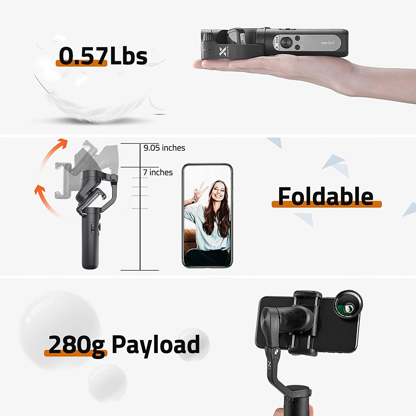 Gimbal Stabilizer for Smartphone, 3-Axis Phone Stabilizer with Tripod, Foldable Phone Gimbal for Android and Iphone 14 PRO MAX, Stabilizer for Video Recording with 600° Auto Rotation - Hohem Isteady X hohem Technology Co., LTD.