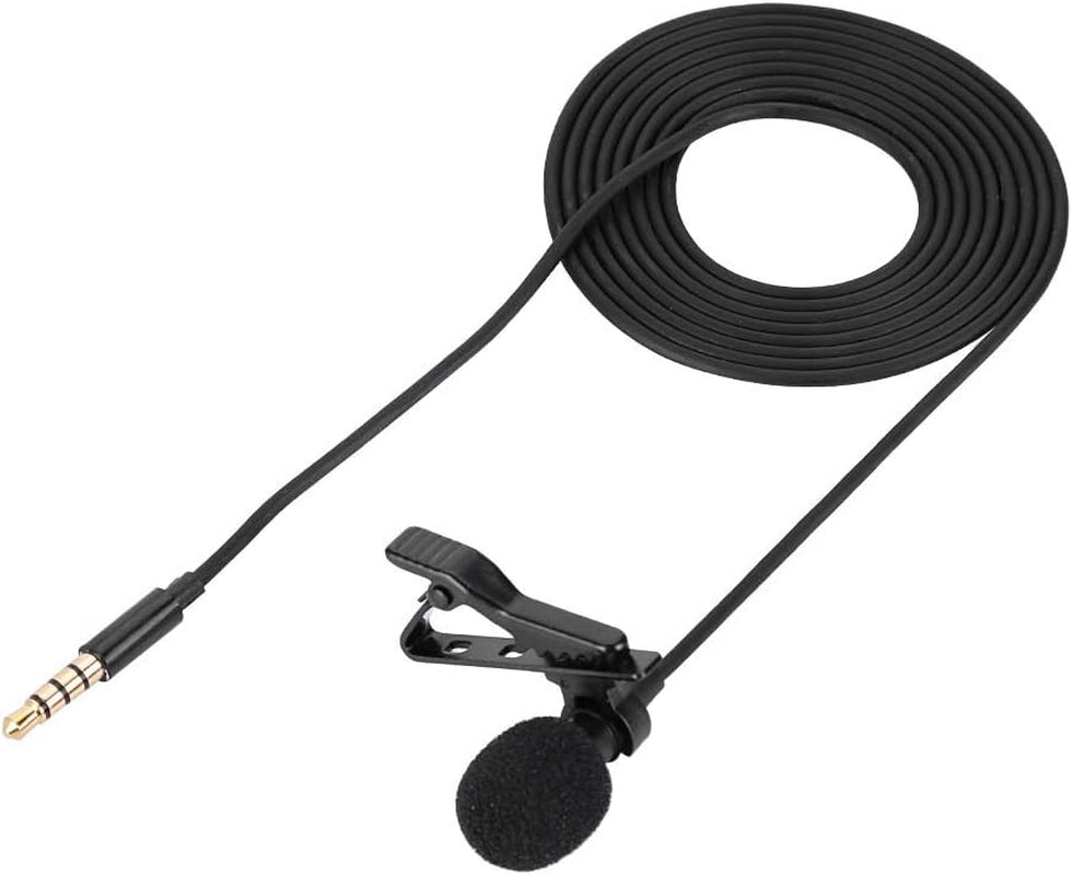 Lapel Microphone Condenser Mic,Small Mini Lavalier Lapel Omnidirectional Condenser Microphone for Samsung Android & Windows Smartphones Tosuny