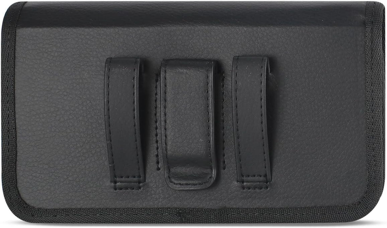 Golden Sheeps Pouch Compatible for LG G6, G5, G4, K10, K8 ,K7 XXL Size Leather Belt Clip Case Cover Holster(Phone with Large Thick / Battery / Heavy Duty Case On)-Black BNY-WIRELESS