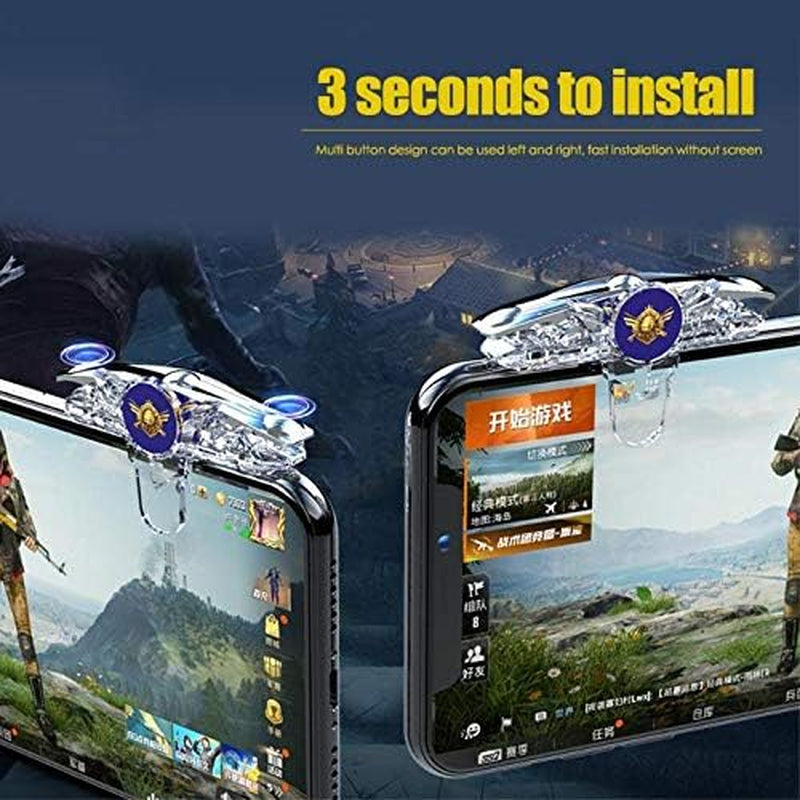 WILIAS - 2Pcs for Smart Phone Gamepad Trigger Fire Button Aim Key L1R1 Shooter for Gaming Accessories Mobile Phone Shooter Controller WILIAS